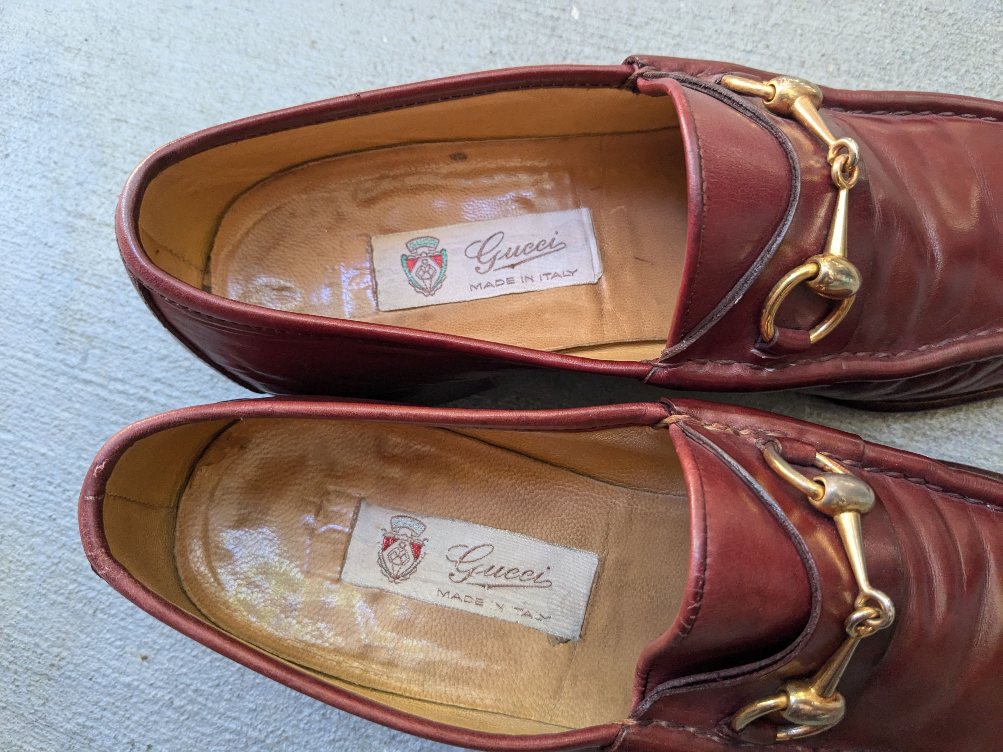 Vintage Gucci Horsebit Loafers Red 9 Red Snaffle Bit Gold