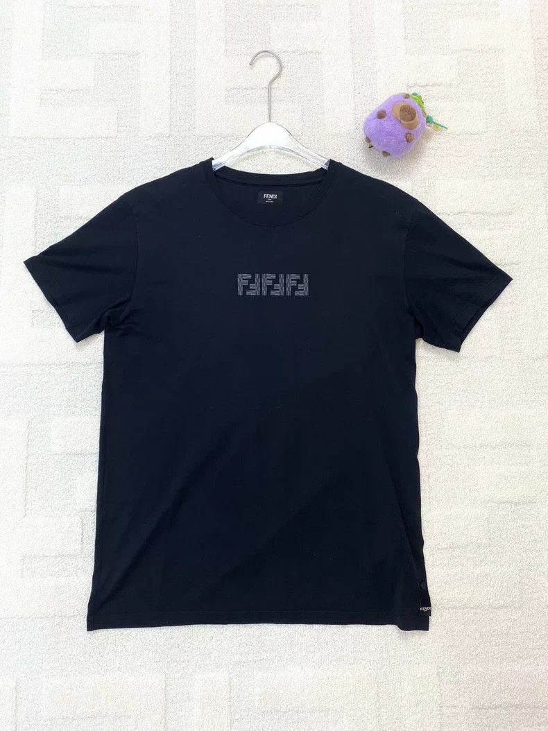 Fendi FENDI Black Logo Short Sleeve T-Shirt - dmc Size US L / EU 52-54 / 3 - 1 Thumbnail