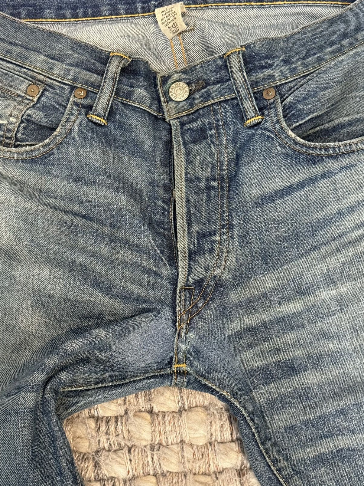 RRL Ralph Lauren × Vintage Vintage light wash RRL slim-fit Selvedge denim jeans Size US 31 - 5 Thumbnail