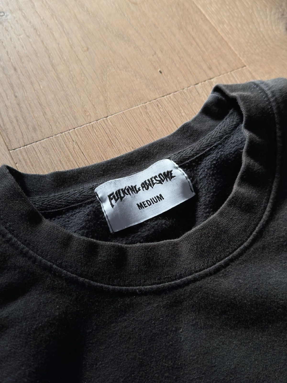 Fucking Awesome Fucking Awesome Black “Velvet” Logo Crewneck Size US M / EU 48-50 / 2 - 3 Thumbnail