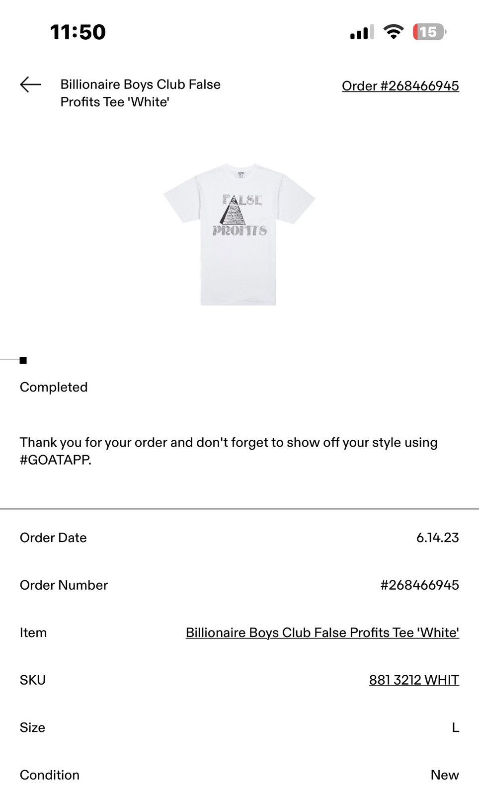 Billionaire Boys Club Billionaire Boys Club Tee. Size US L / EU 52-54 / 3 - 4 Thumbnail