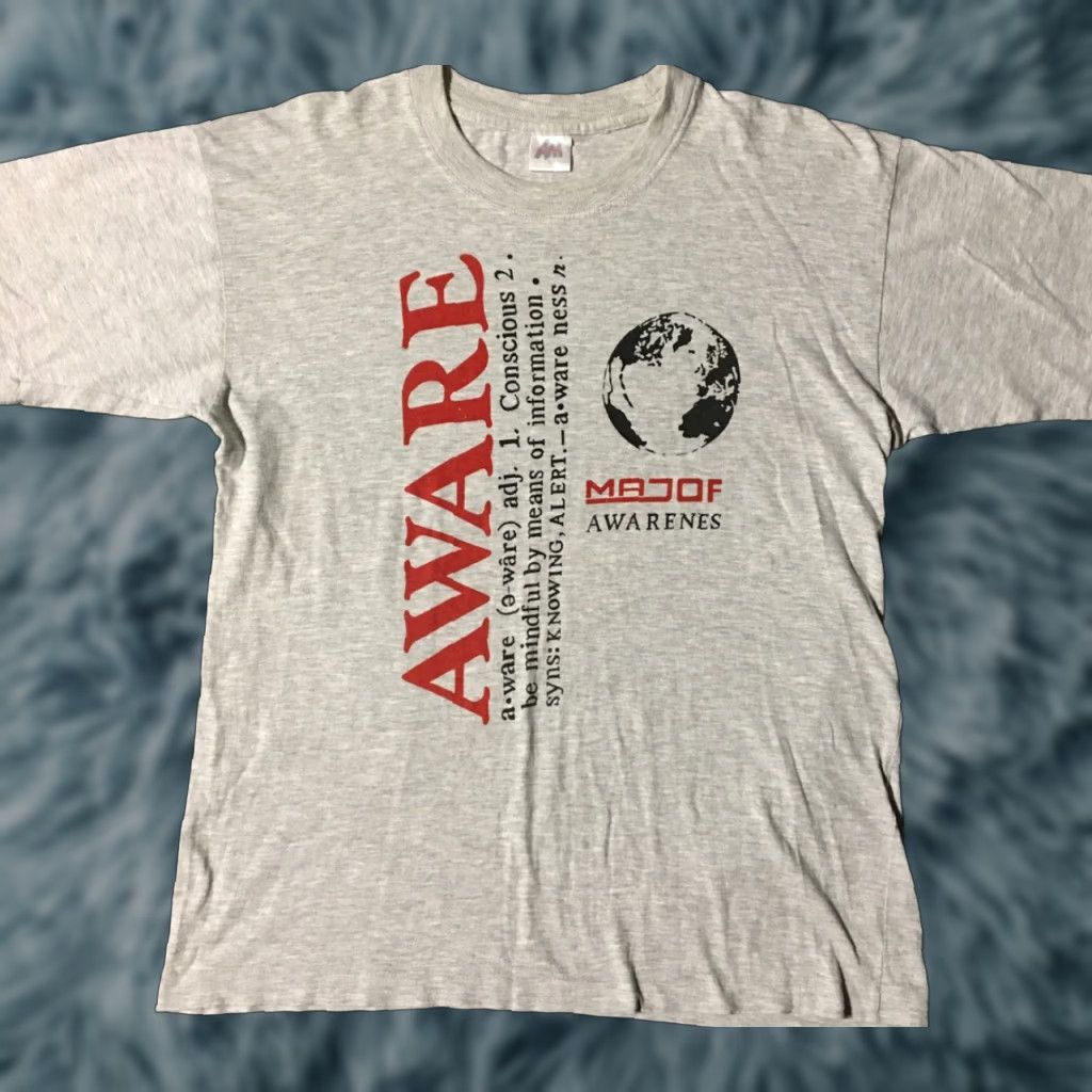 Vintage VINTAGE 90s Planet Earth Awareness Shirt M Gray Recycle Nature Preservation 80s Grunge USA Wildlife Plants Conservation Vintage Style Shirt Mens M Size US M / EU 48-50 / 2 - 1 Thumbnail
