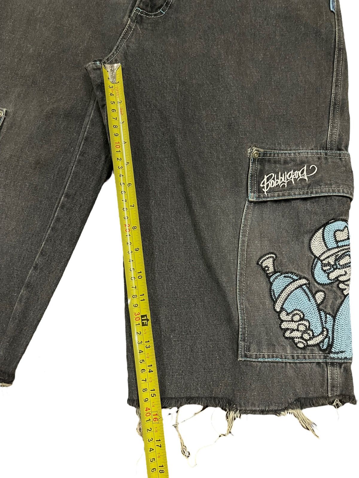 JNCO Vintage 90s Bobby Gang Hip Hop Graffiti Short Jeans Size US 30 / EU 46 - 14 Thumbnail