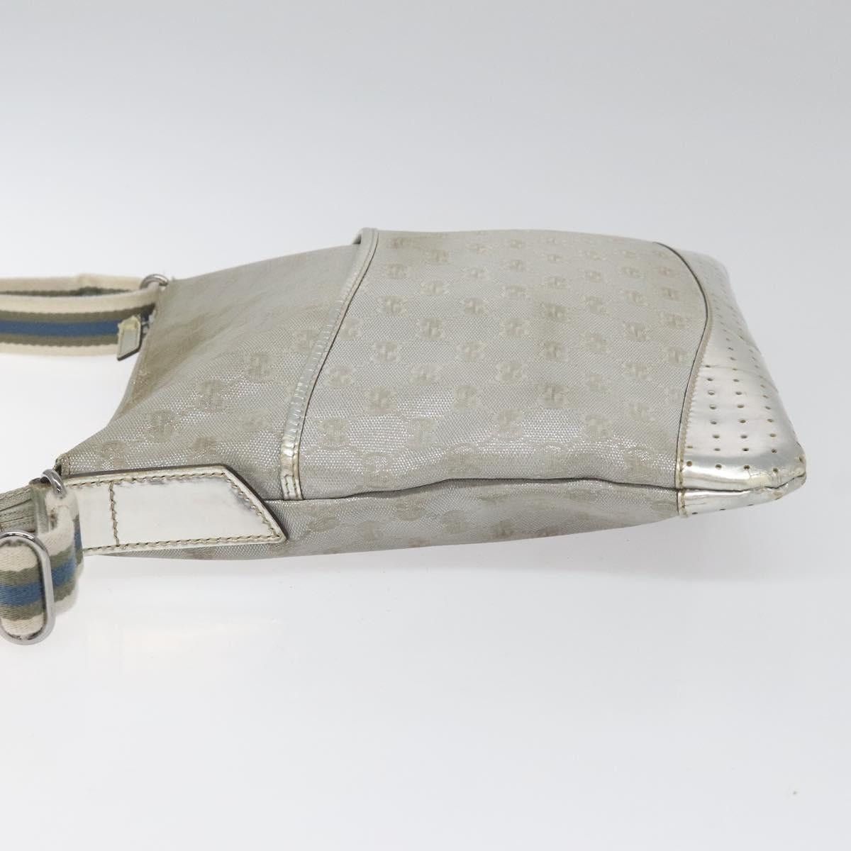 Gucci GUCCI GG Canvas Shoulder Bag Silver Blue Size ONE SIZE - 4 Thumbnail