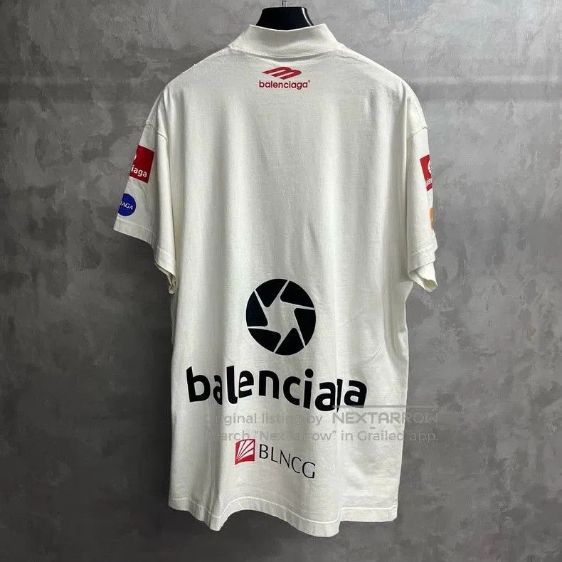 Balenciaga Balenciaga White Logo Print Short Sleeve T. Size US M / EU 48-50 / 2 - 5 Thumbnail