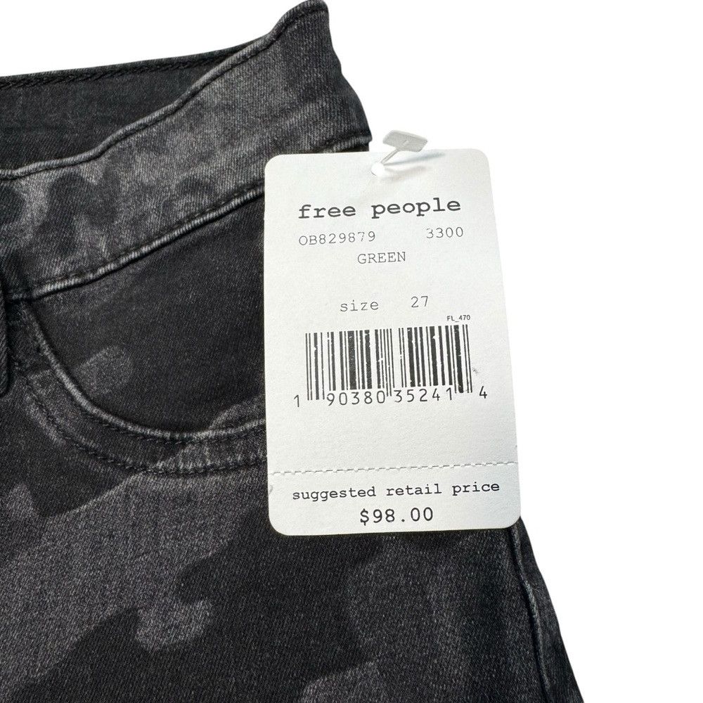 Free People NWT New $98 Free People Long & Lean High Waist Camo Skinny Size 27" / US 4 / IT 40 - 6 Thumbnail