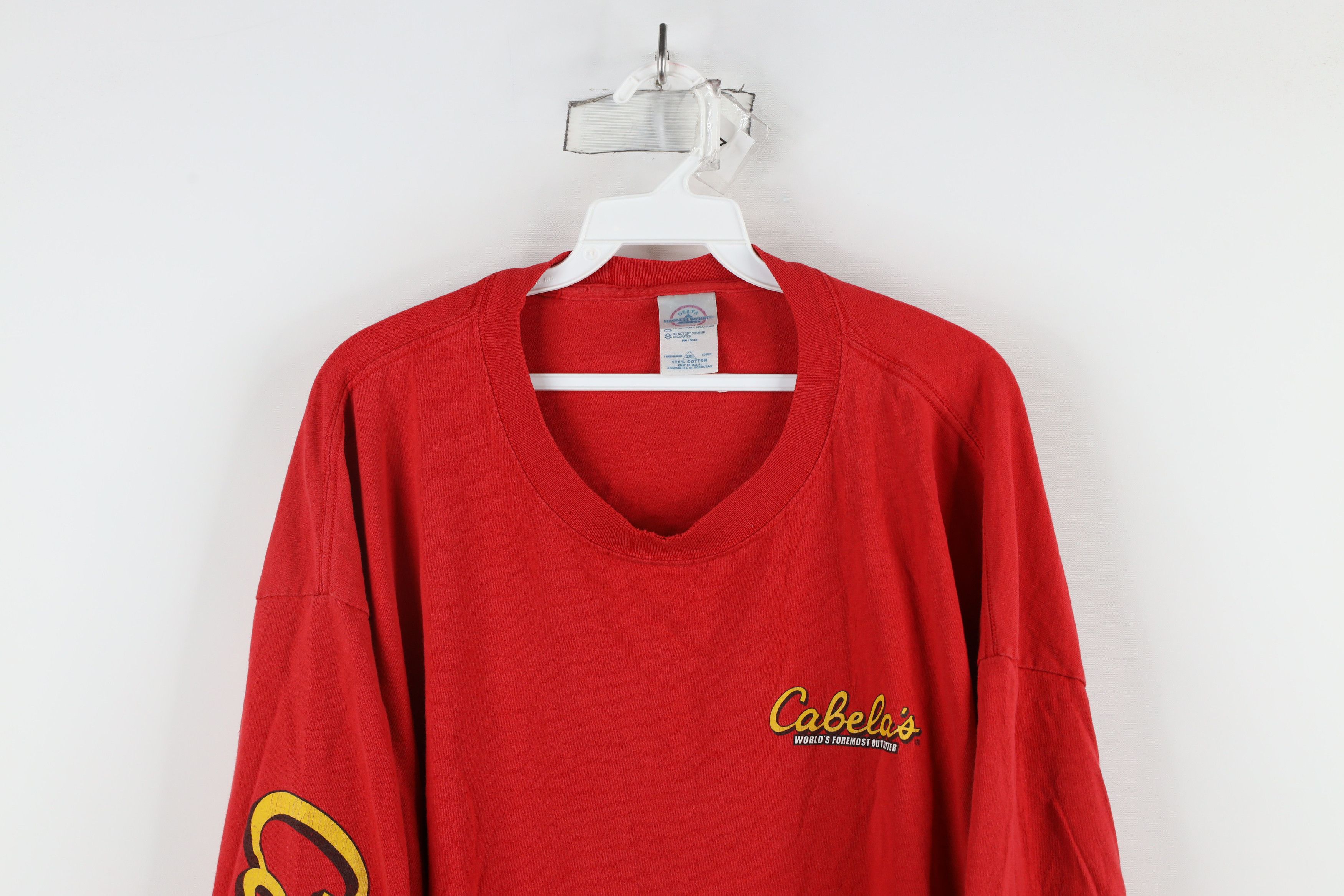 Cabelas × Vintage Vintage 90s Cabelas Spell Out Deer Long Sleeve T-Shirt Size US XXL / EU 58 / 5 - 2 Thumbnail