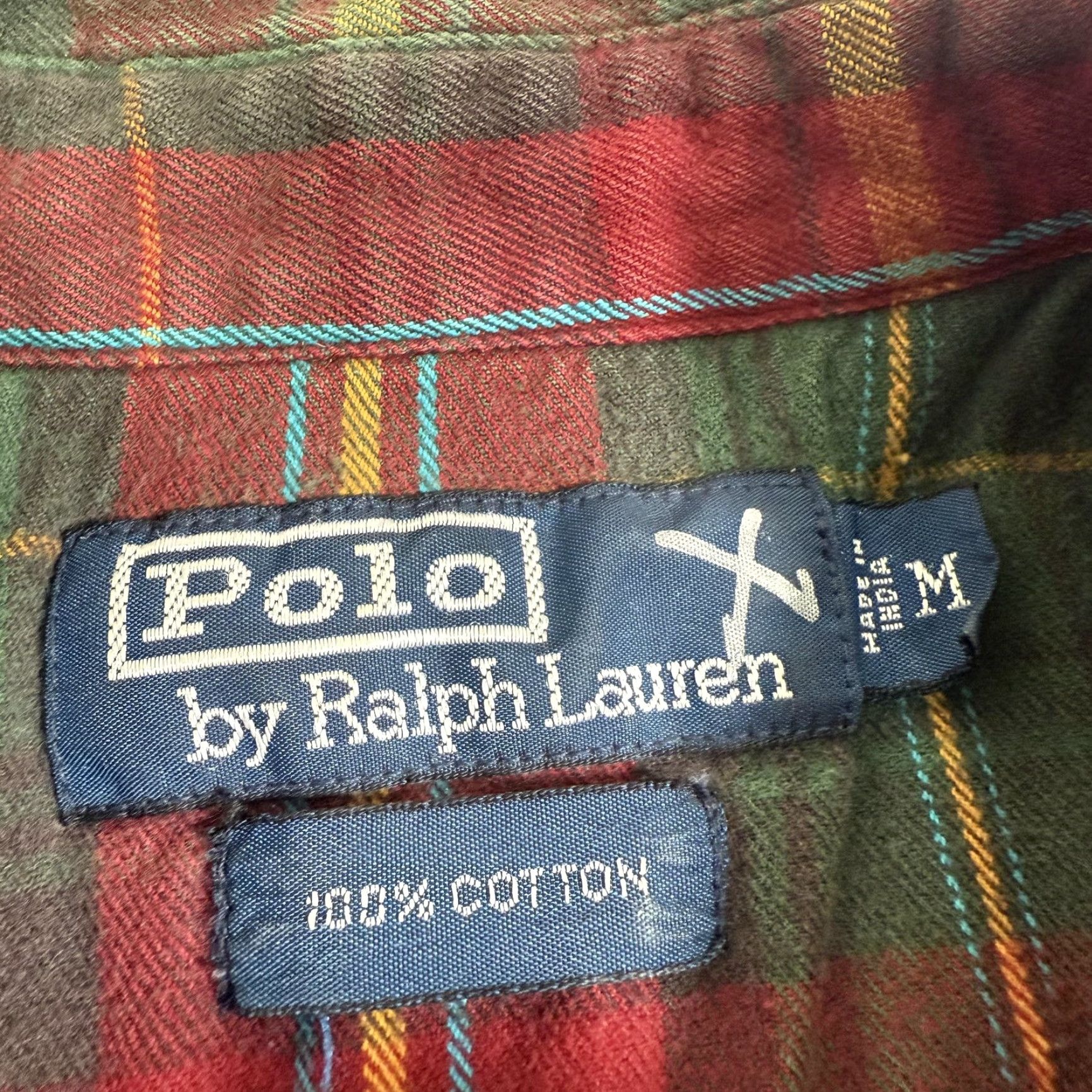 Polo Ralph Lauren VINTAGE Polo Ralph Lauren Shirt Mens M Plaid Flannel Button-Up Chin Strap Size US M / EU 48-50 / 2 - 7 Thumbnail