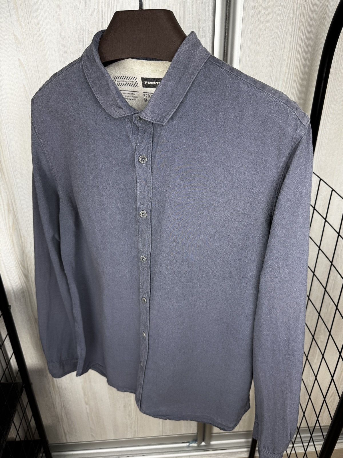 Freitag Freitag Blue Linen Modal E783 Mens Shirt Size US L / EU 52-54 / 3 - 7 Thumbnail