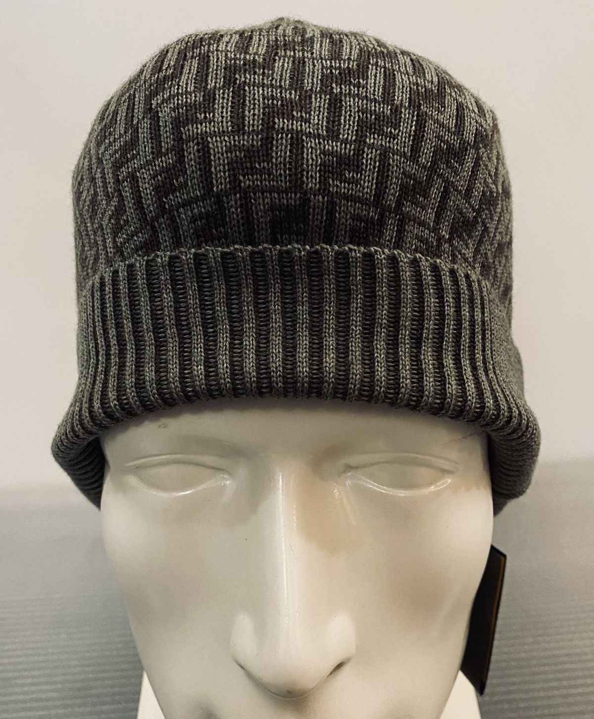 Fendi Fendi 🇮🇹 Khaki Wool micro FF Beanie unisex NEW Size ONE SIZE - 1 Thumbnail