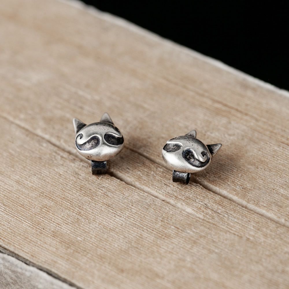 Jewelry Cat Rare Earrings One Pairs Chrome Jewelry Size ONE SIZE - 2 Thumbnail