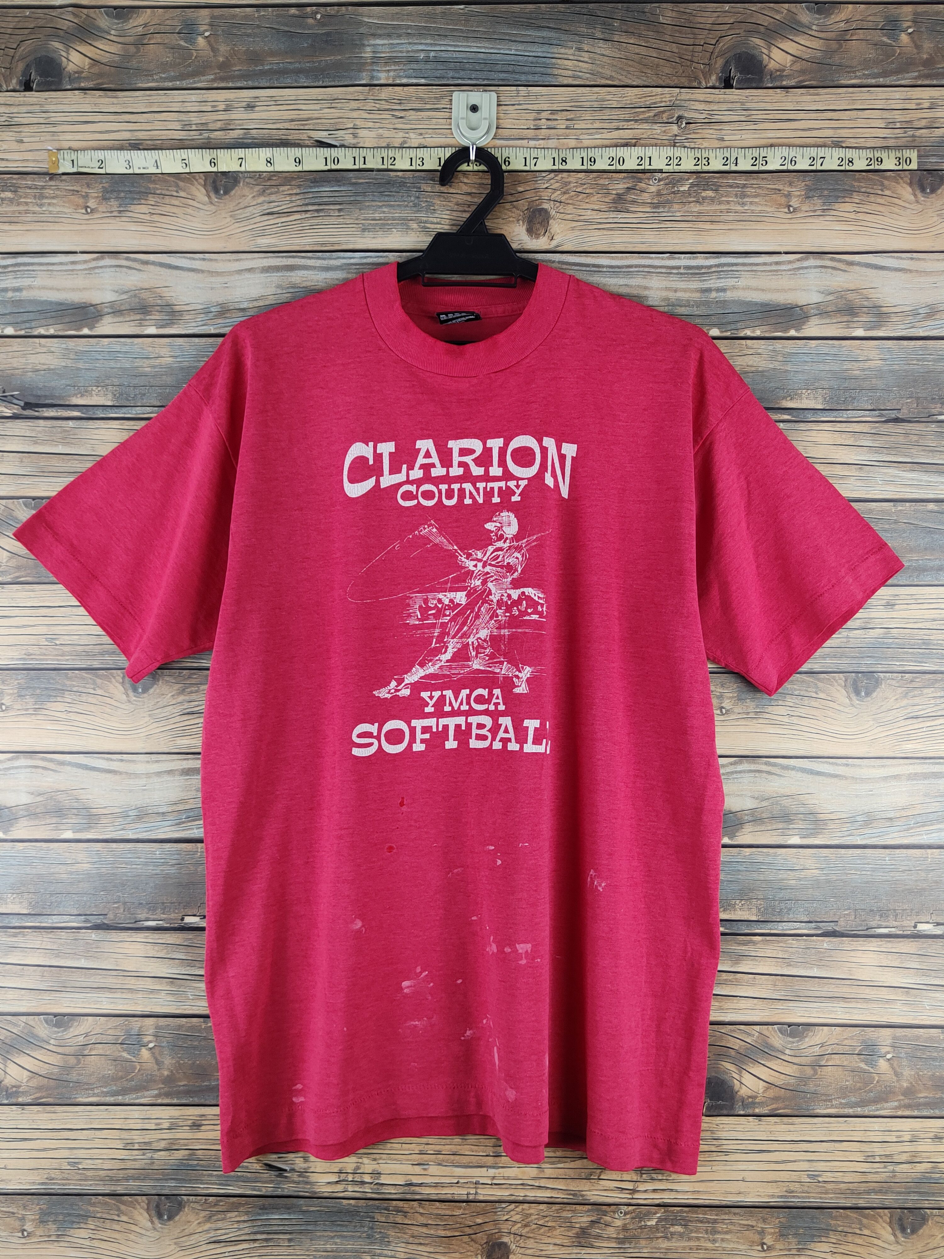 Vintage vintage clarion country ymca softball Red T-shirts #S2872 Size US L / EU 52-54 / 3 - 1 Thumbnail
