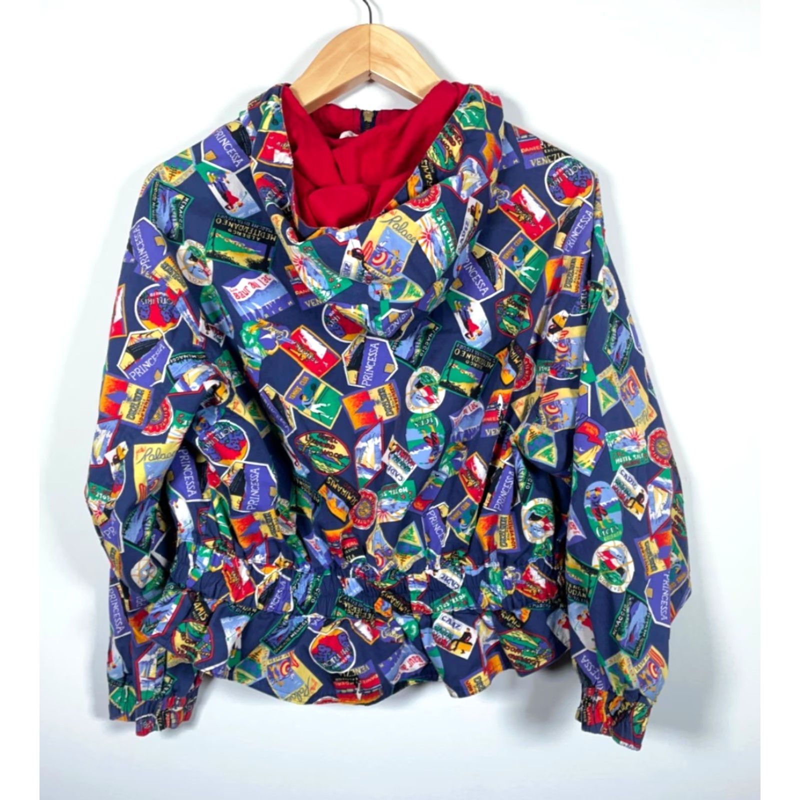 Vintage VINTAGE Line-Up 90s Cruise Line Jacket Wool? Actually cotton windbreaker Hooded Zip Toggle Women's Small Blue Size S / US 4 / IT 40 - 2 Thumbnail