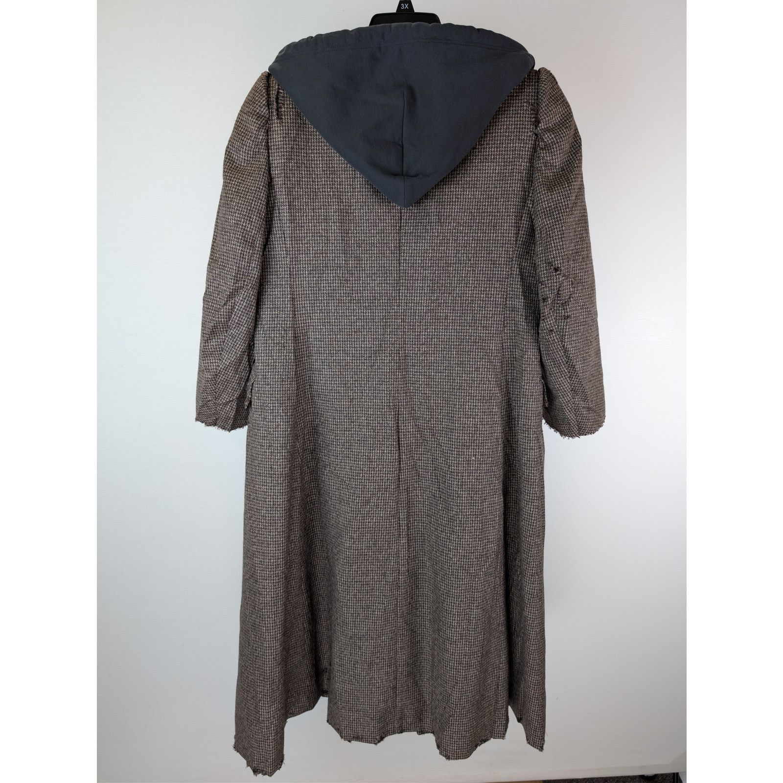 Balenciaga o1rshd1 CCRAB Heather Wool Houndstooth Coat in Coffee/Beige Size XS / US 0-2 / IT 36-38 - 11 Thumbnail