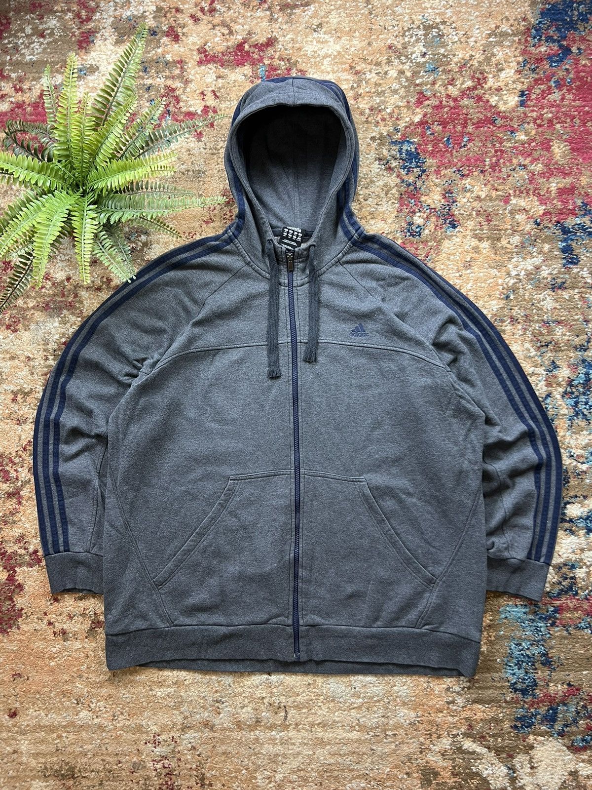 Adidas × Vintage 90’s ADIDAS RETRO ZIP HOODIE 3 STRIPES Y2K Size US XL / EU 56 / 4 - 1 Thumbnail