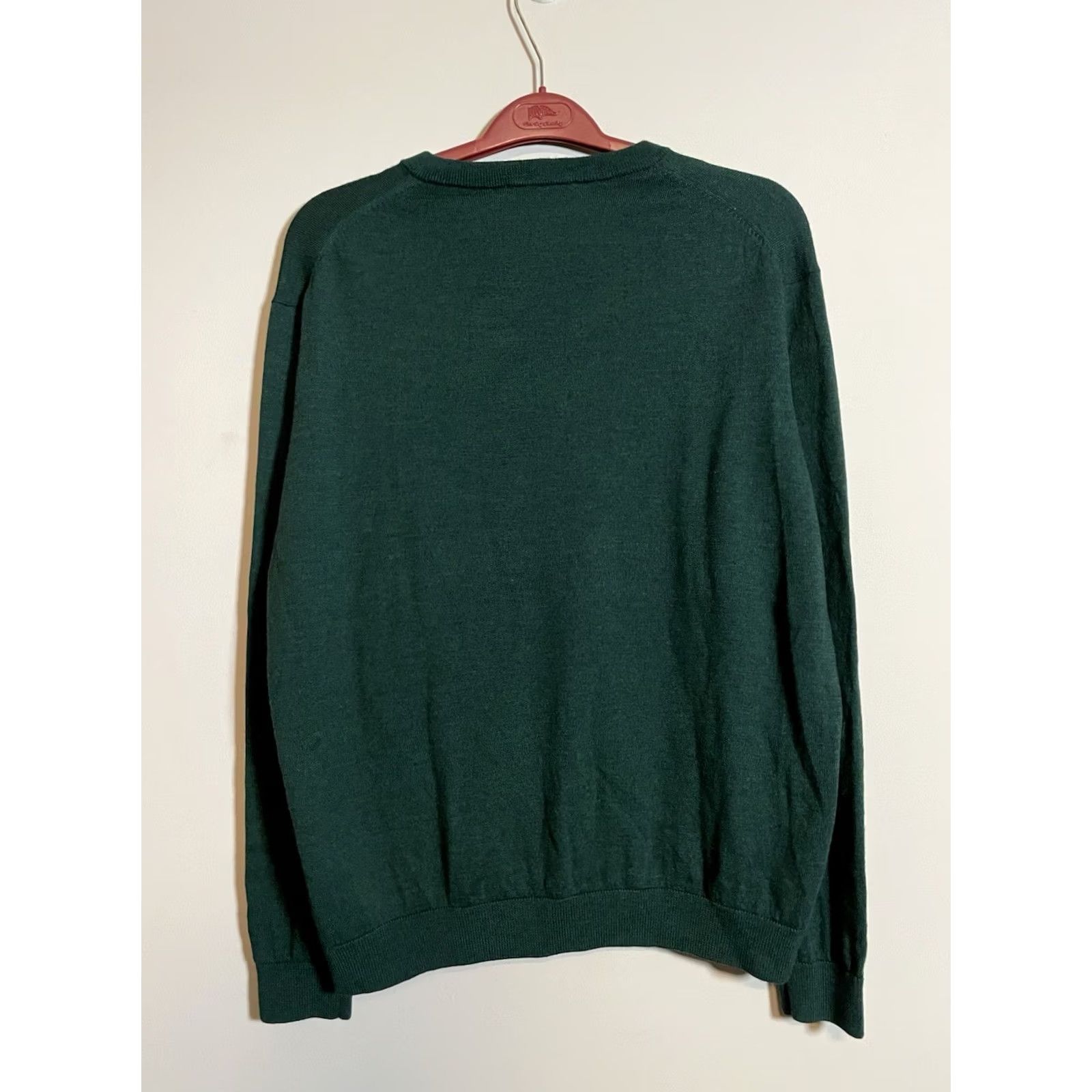 Vintage VINTAGE? No — Turnbury Men’s L Green Merino Wool V-Neck Pullover Sweater (A648) Size US L / EU 52-54 / 3 - 3 Thumbnail