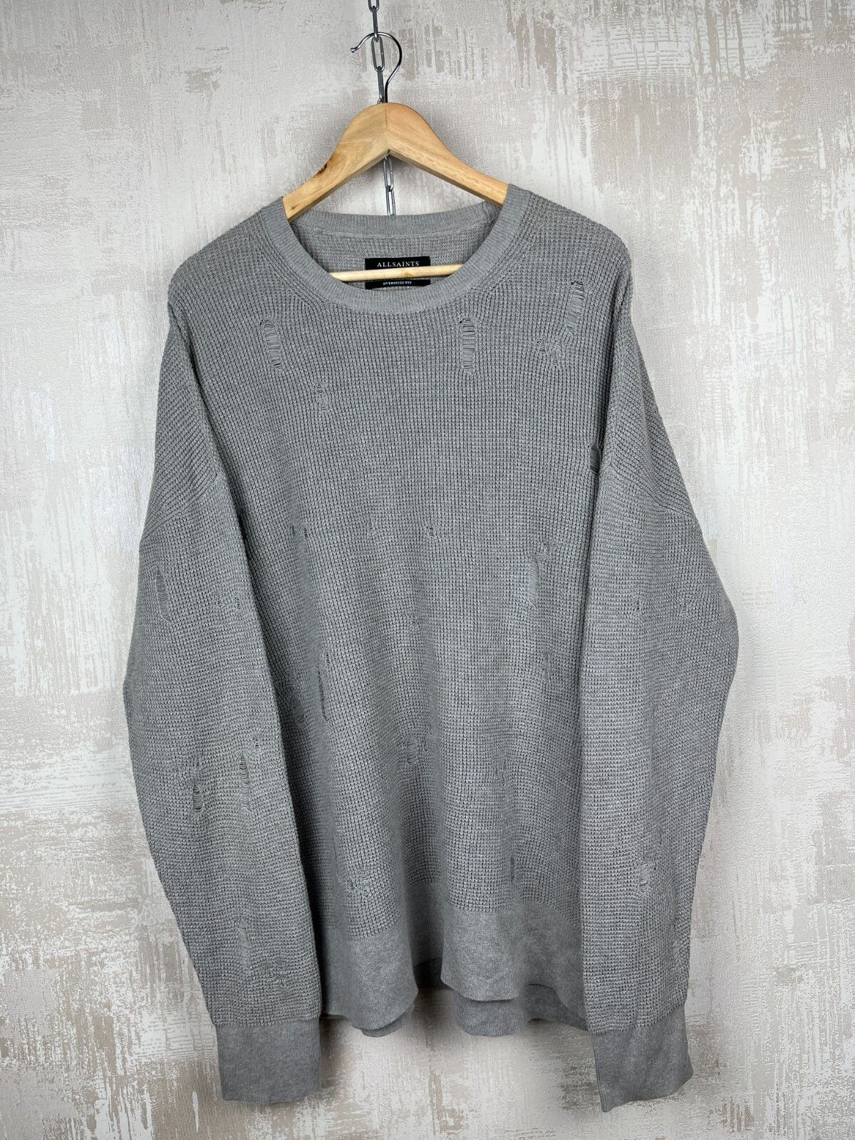 Allsaints AllSaints Forram Long Sleeve Distressed Sweater Oversized Size US L / EU 52-54 / 3 - 13 Thumbnail