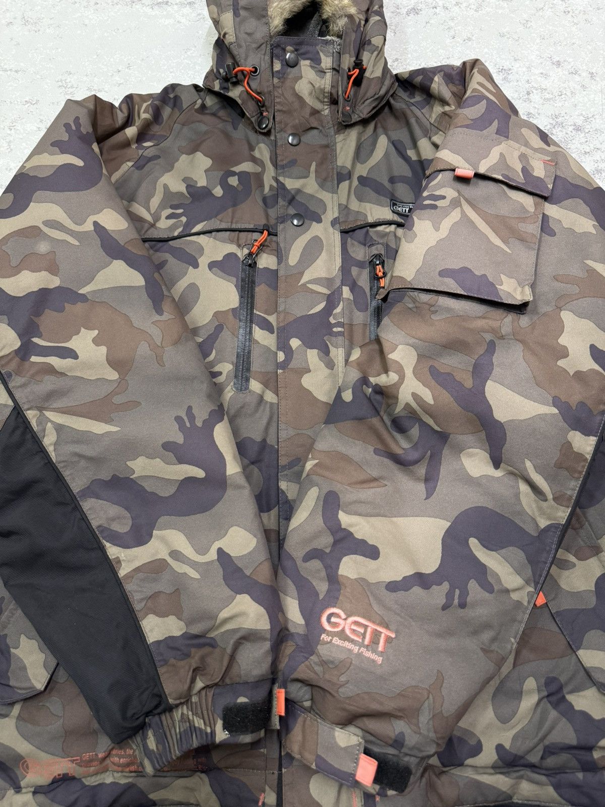 Japanese Brand VINTAGE GETT EXCITING FISHING COLD WEATHER CAMO FUR JACKET Size US XXL / EU 58 / 5 - 13 Thumbnail