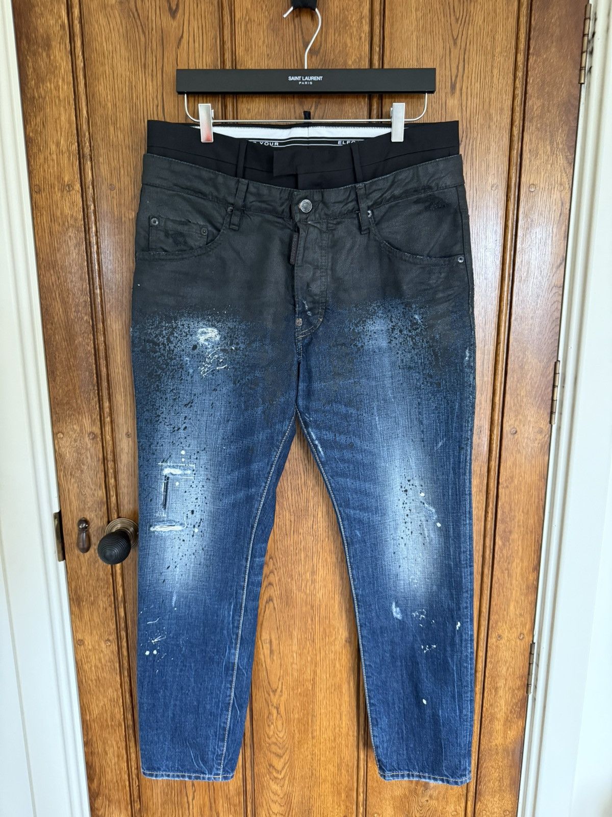 Dsquared2 SS16 Dsquared2 denim suit pant jeans distressed waxed paint Size US 34 / EU 50 - 1 Thumbnail