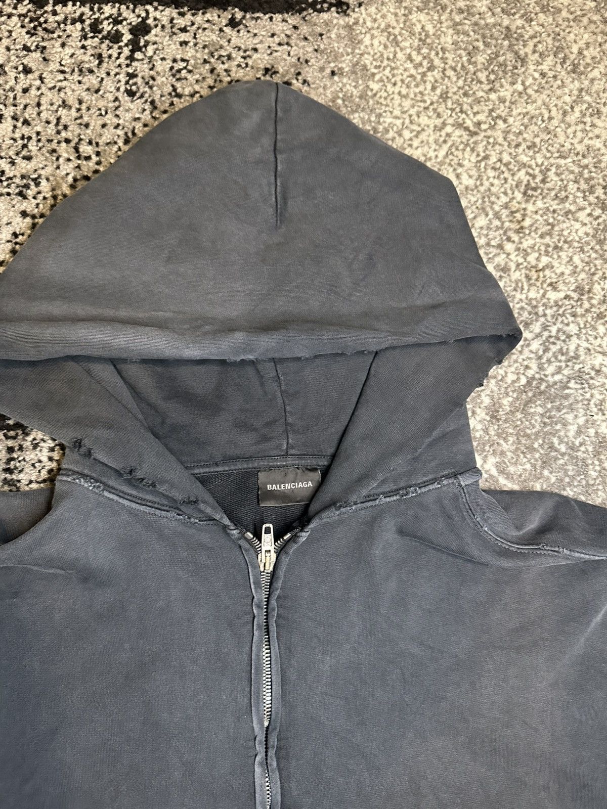 Balenciaga Tape Type Ripped Pocket Zip-Up Hoodie (Summer 23) Size US S / EU 44-46 / 1 - 3 Thumbnail