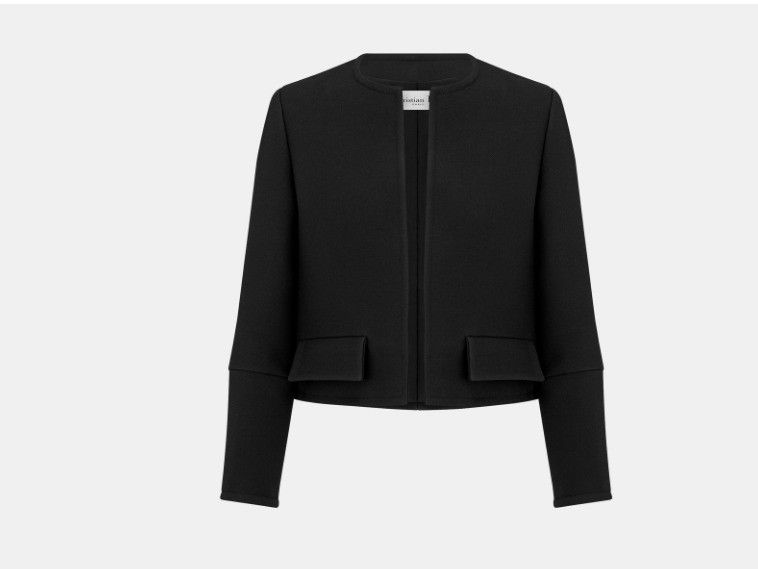 Dior o1w1db10425 221V12A Cropped Open Jacket in Black Size S / US 4 / IT 40 - 1 Thumbnail