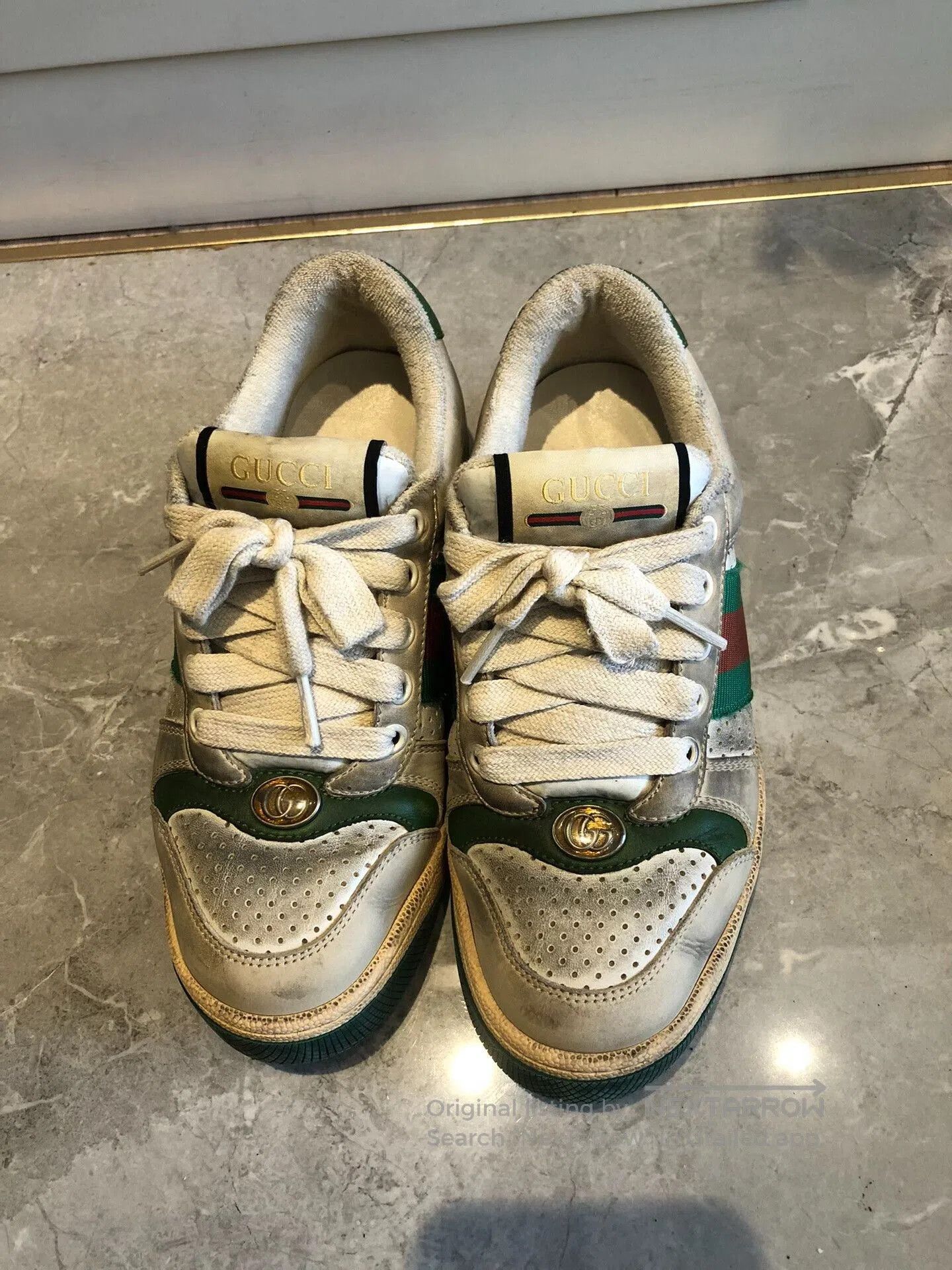 Gucci Gucci Screener Distressed Leather Sneakers Women. Size US 4.5 / IT 34.5 - 2 Thumbnail
