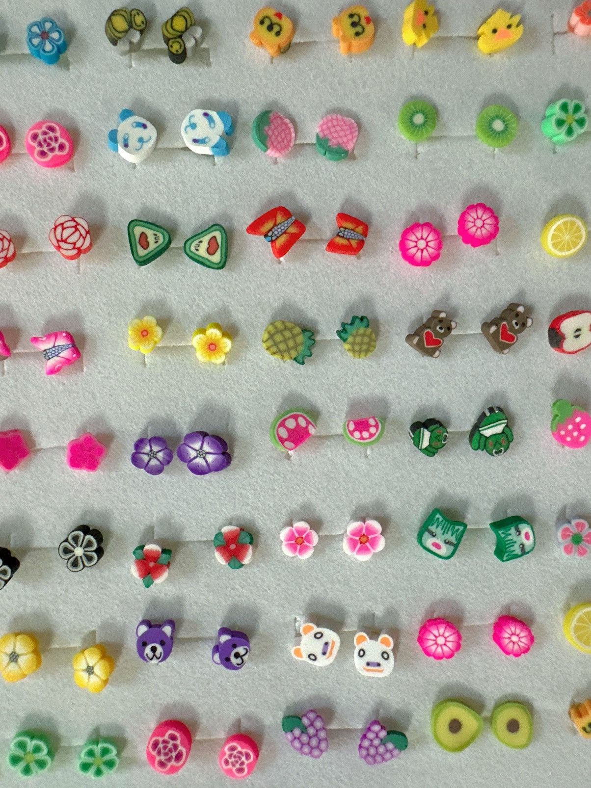Designer 10 pair of baby earrings studs plastic harmless post lightwe Size ONE SIZE - 11 Thumbnail