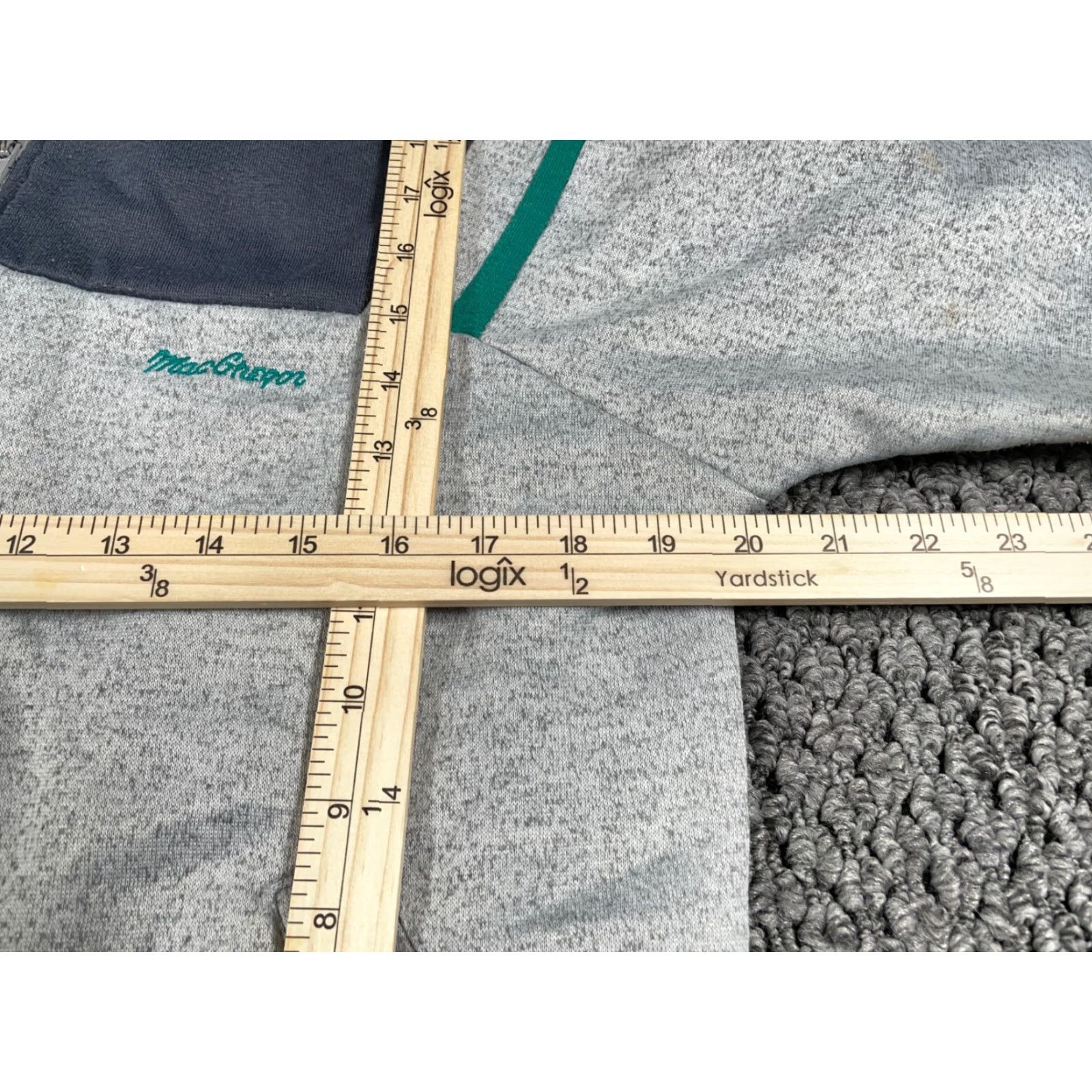 McGregor VTG 80s MacGregor Full Zip Sweatshirt Adult Medium Gray Green Retro Sports Tennis Mens Size US M / EU 48-50 / 2 - 7 Thumbnail