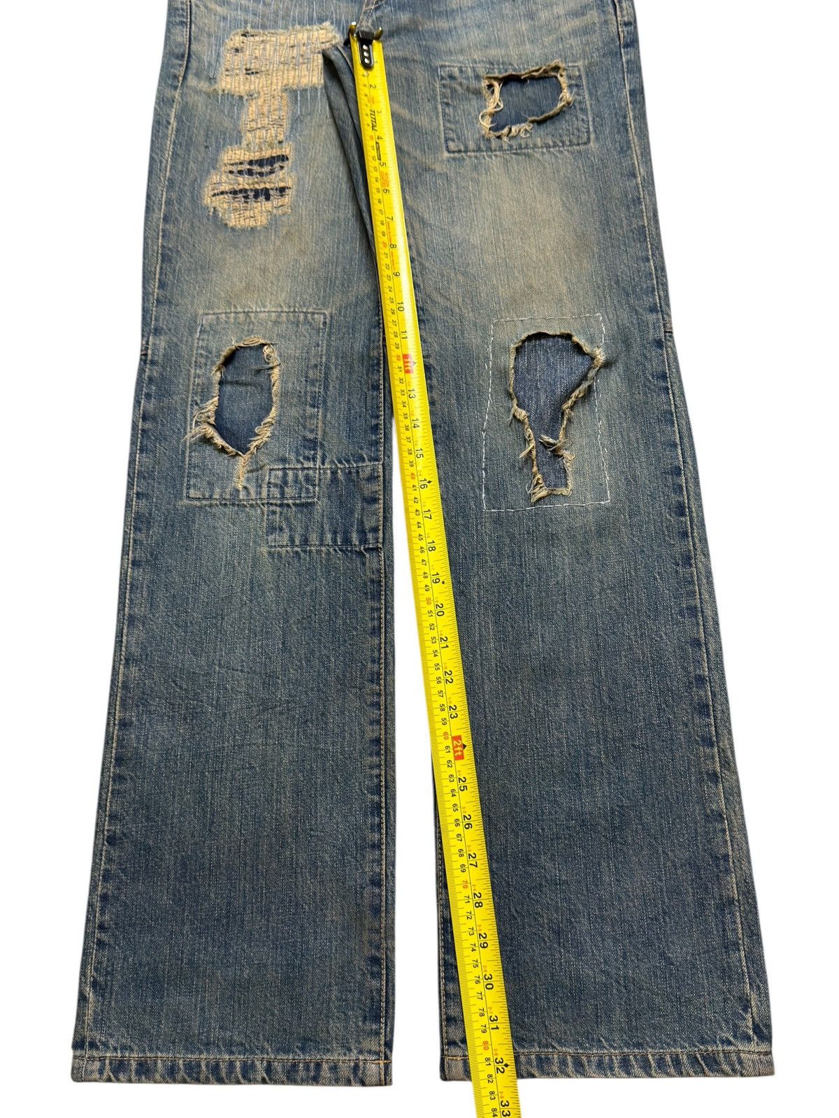 Morgan Homme Vintage Japan Morgan Homee Sashiko Boro Distressed Wide Leg Size US 29 - 14 Thumbnail