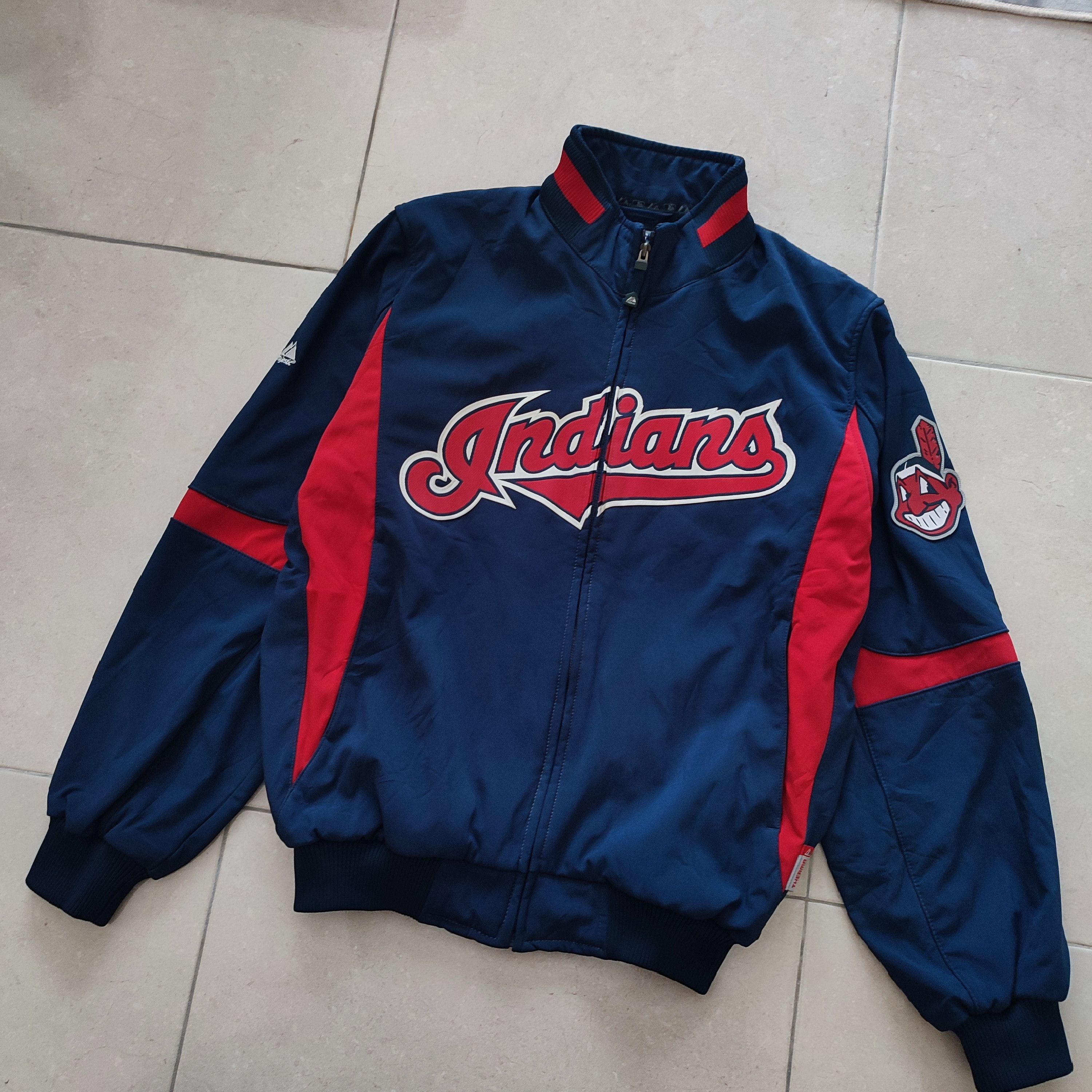 MLB × Vintage 🔥STEALS🔥Rare Majestic MLB Claveland Indians Jacket Size US M / EU 48-50 / 2 - 2 Thumbnail