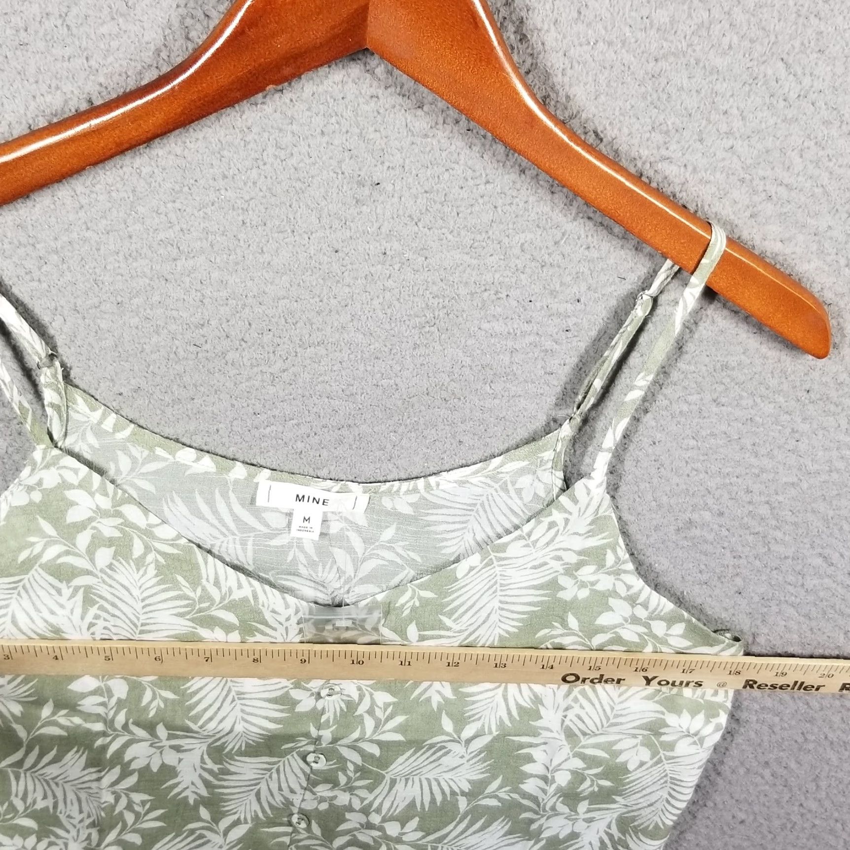 Anthropologie VINTAGE Anthropologie MINE Women's Tank Top Sleeveless Spaghetti Strap Floral Green Medium Size M / US 6-8 / IT 42-44 - 5 Thumbnail