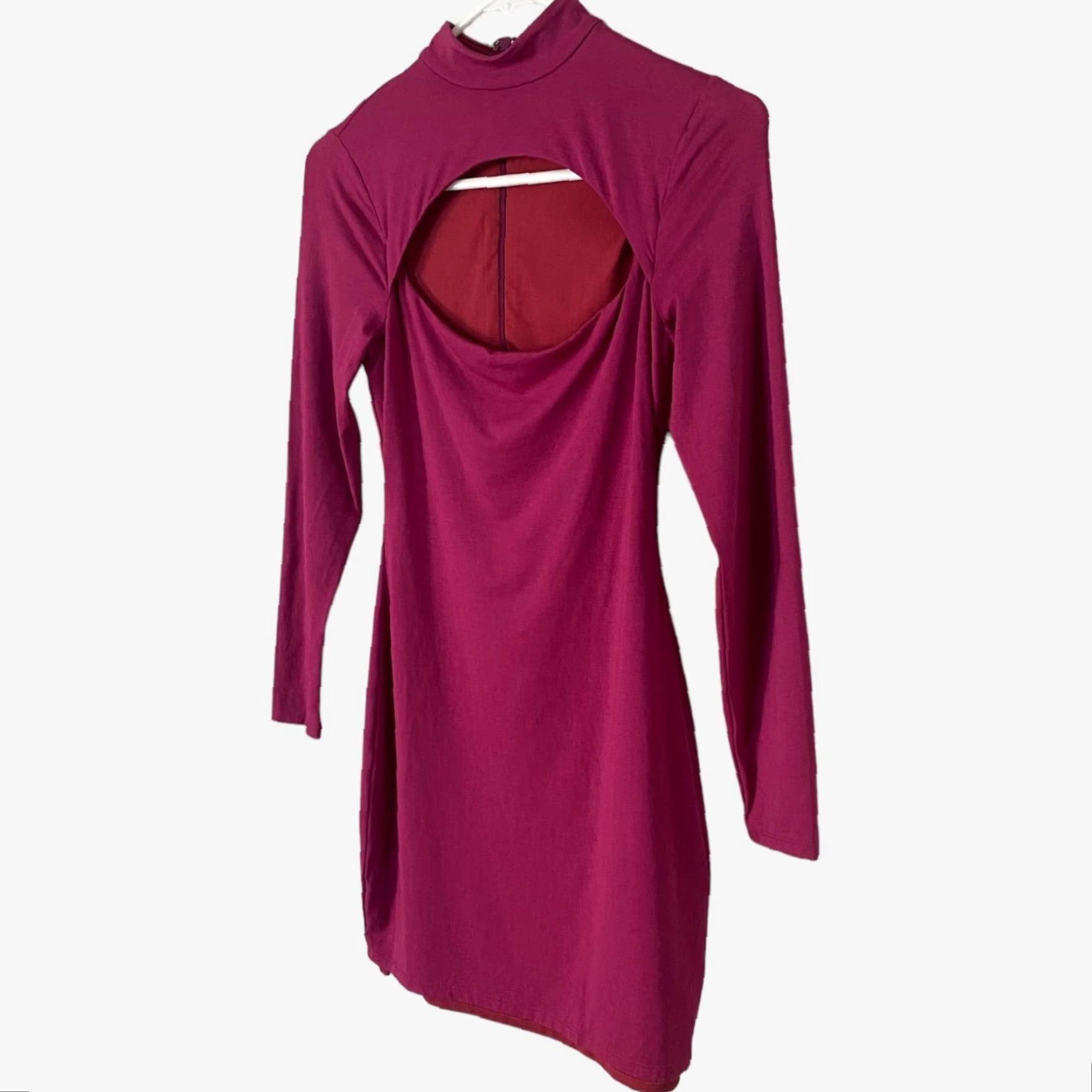 Vintage VINTAGE Lovers + Friends Bodycon Mini Dress Long Sleeve Cut-Out XS Pink Sexy Clubwear Womens Size XS / US 0-2 / IT 36-38 - 2 Thumbnail