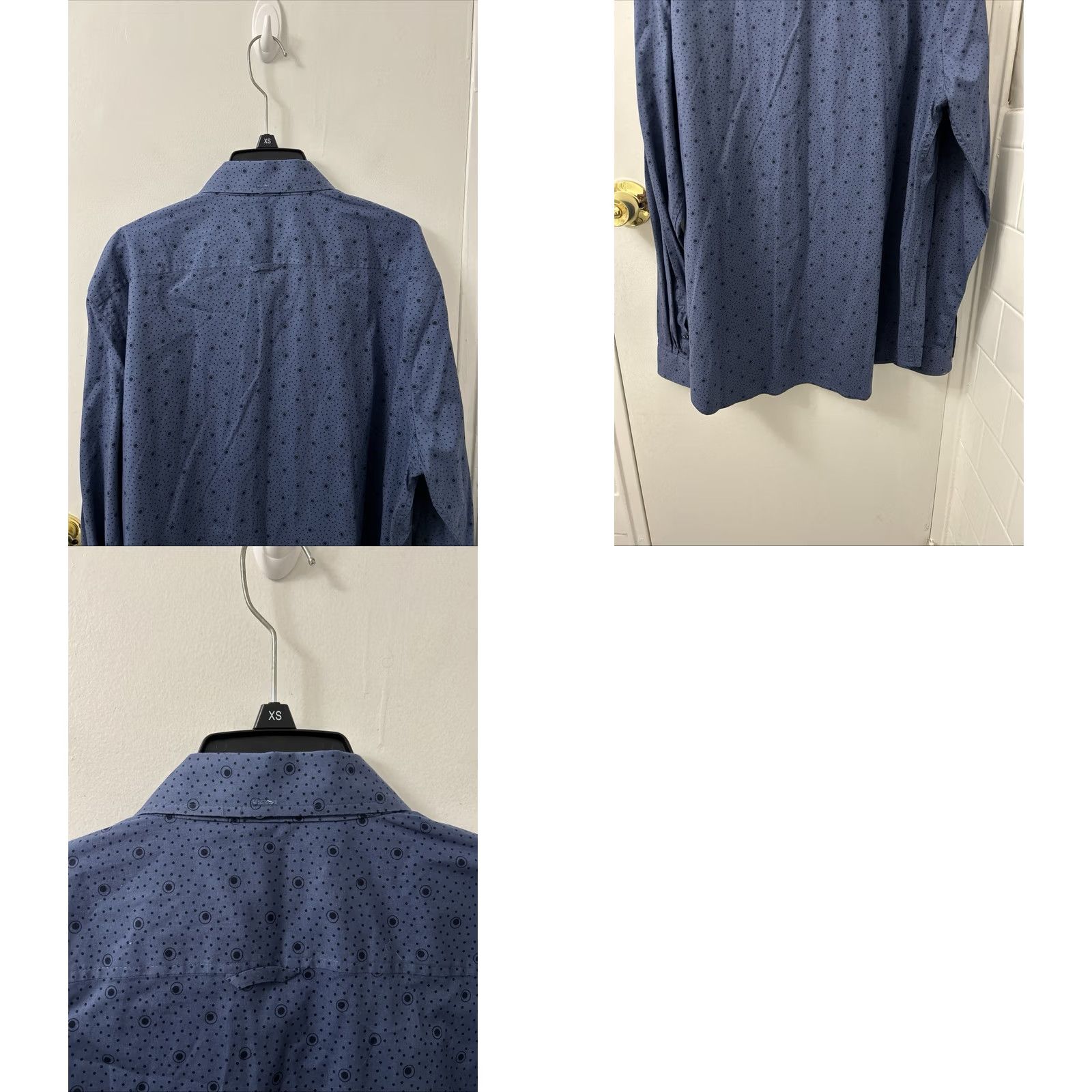 Ben Sherman Ben Sherman Shirt Mens XL Blue Polka Dot Button-Down Pocket Logo Long Sleeve Size US XL / EU 56 / 4 - 9 Thumbnail