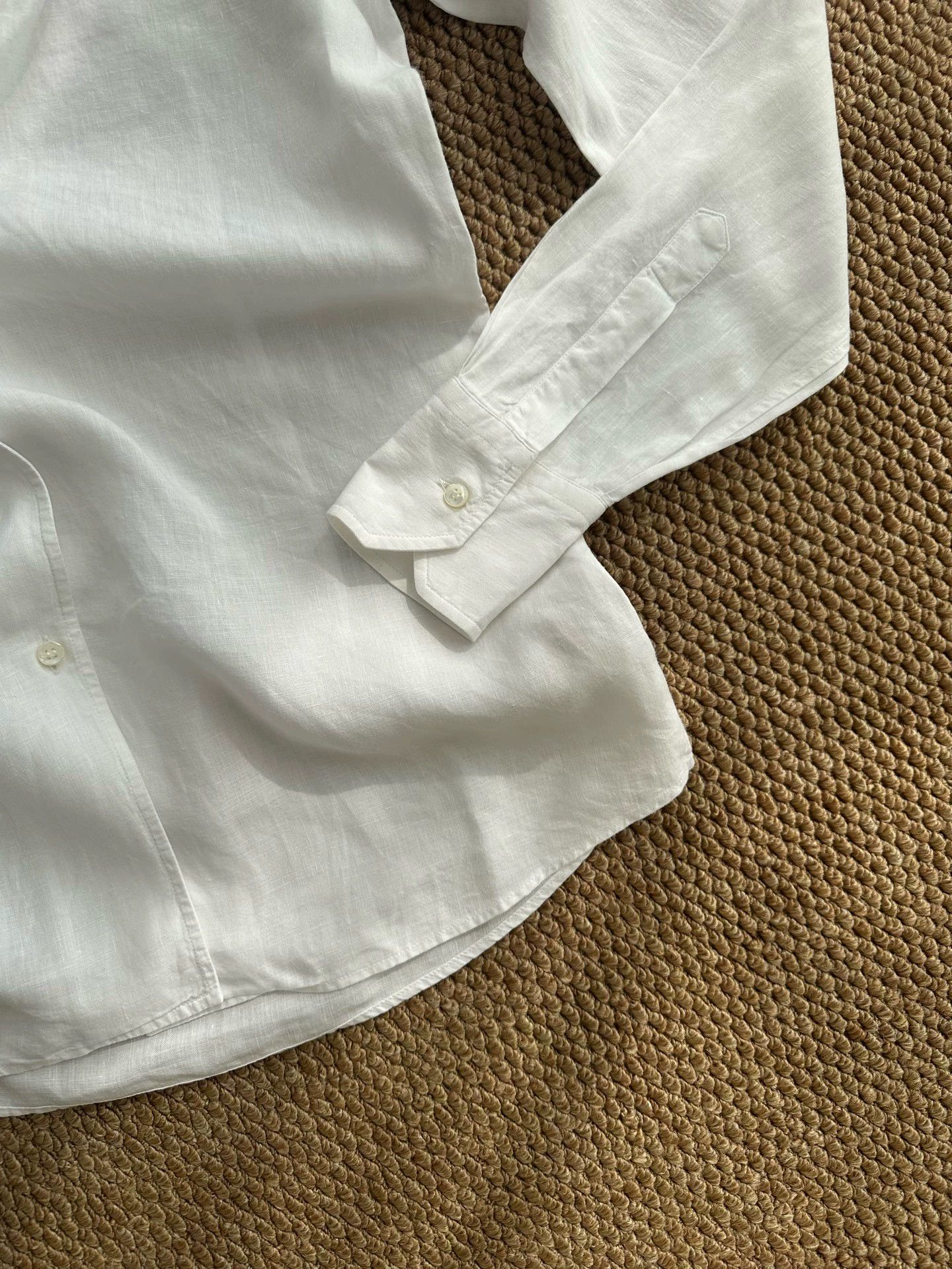 Loro Piana Loro Piana linen solid mop button white shirt 42 Size M / US 6-8 / IT 42-44 - 3 Thumbnail