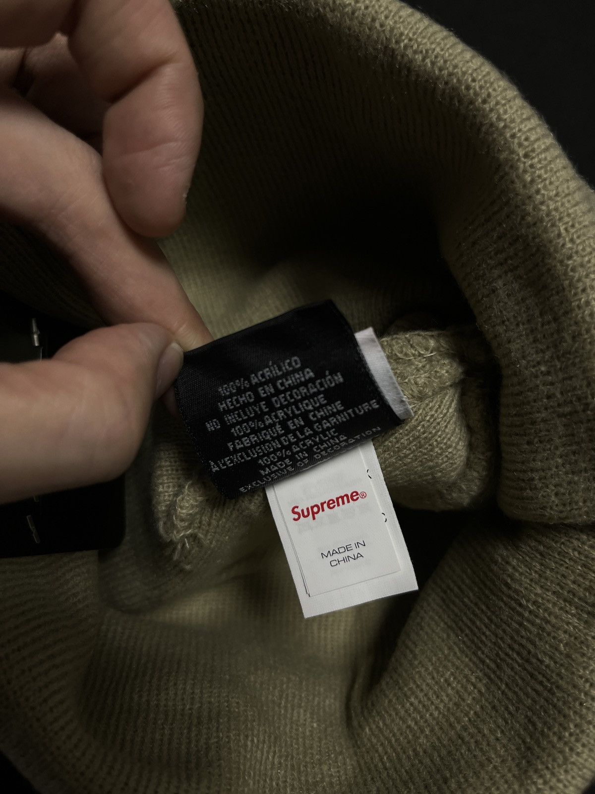 New Era × Supreme Rare Supreme New York Yankees New Era Box Logo Khaki Beanie Size ONE SIZE - 10 Thumbnail