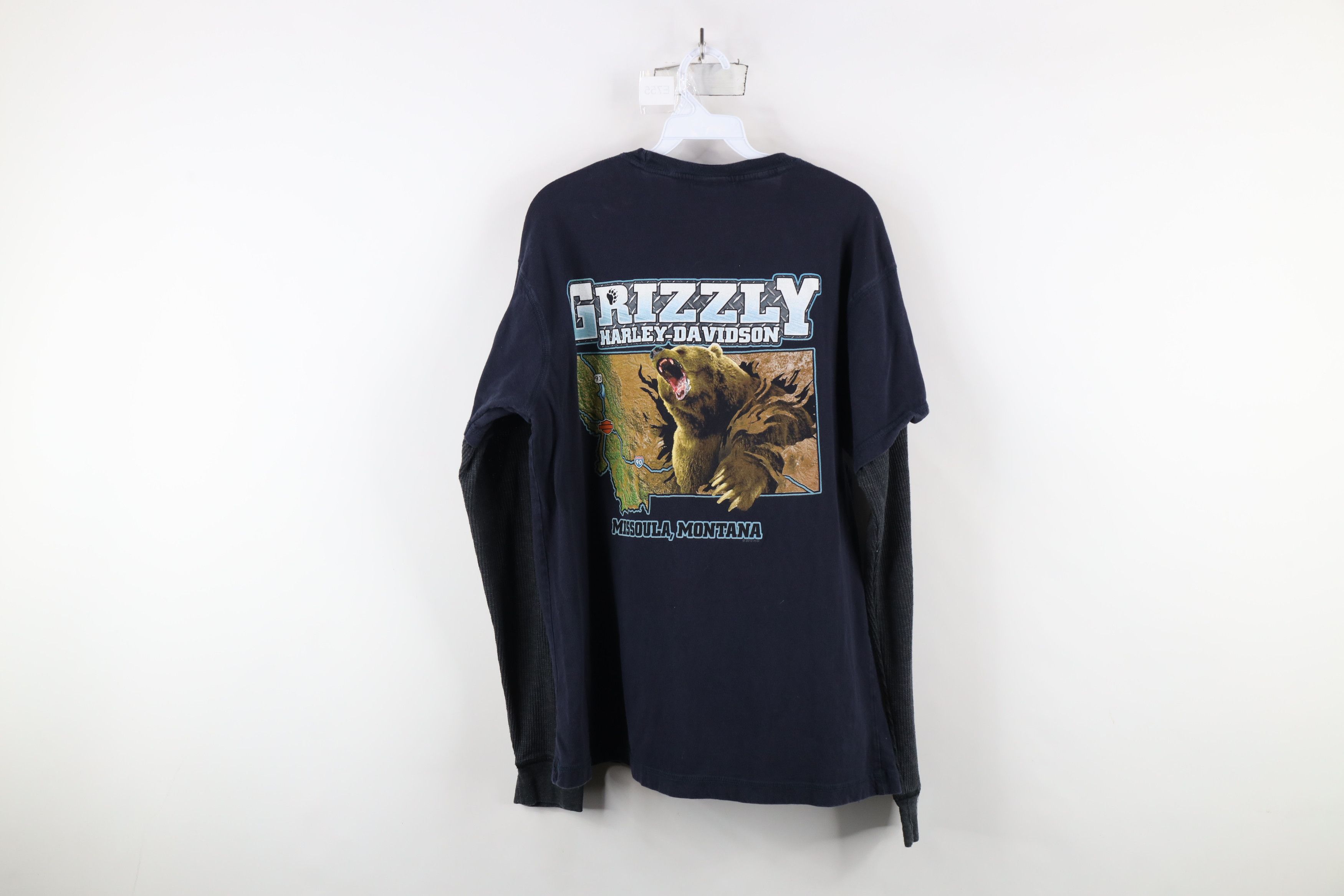 Harley Davidson × Vintage Vintage Harley Davidson Waffle Knit Bear Long Sleeve T-Shirt Size US L / EU 52-54 / 3 - 11 Thumbnail