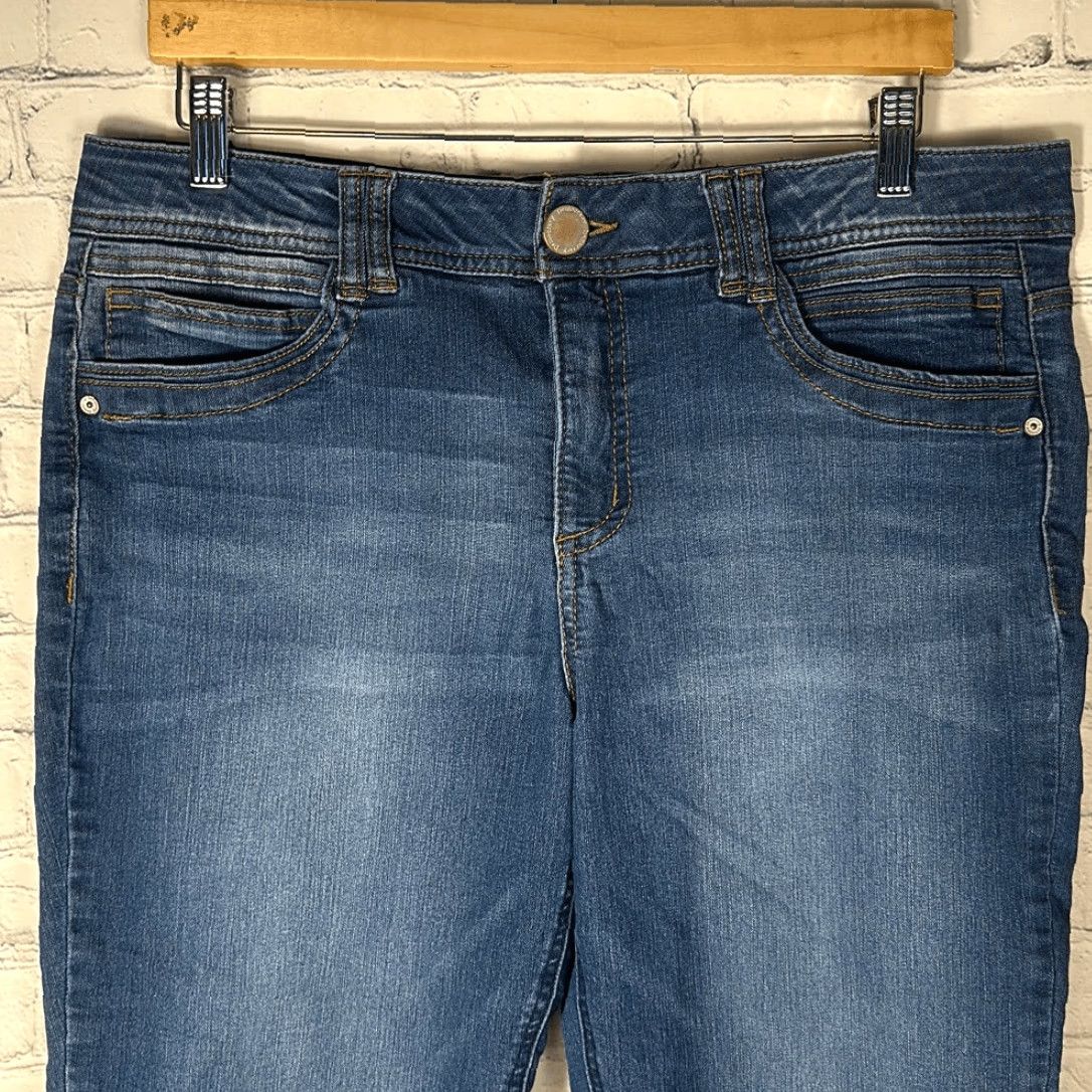 Vintage Democracy Womens Ab Technology Skinny Jeans 14 Blue Jeans Womens 14 Tapered Regular Holes Back Leg Size 36" / US 14 / IT 50 - 2 Thumbnail