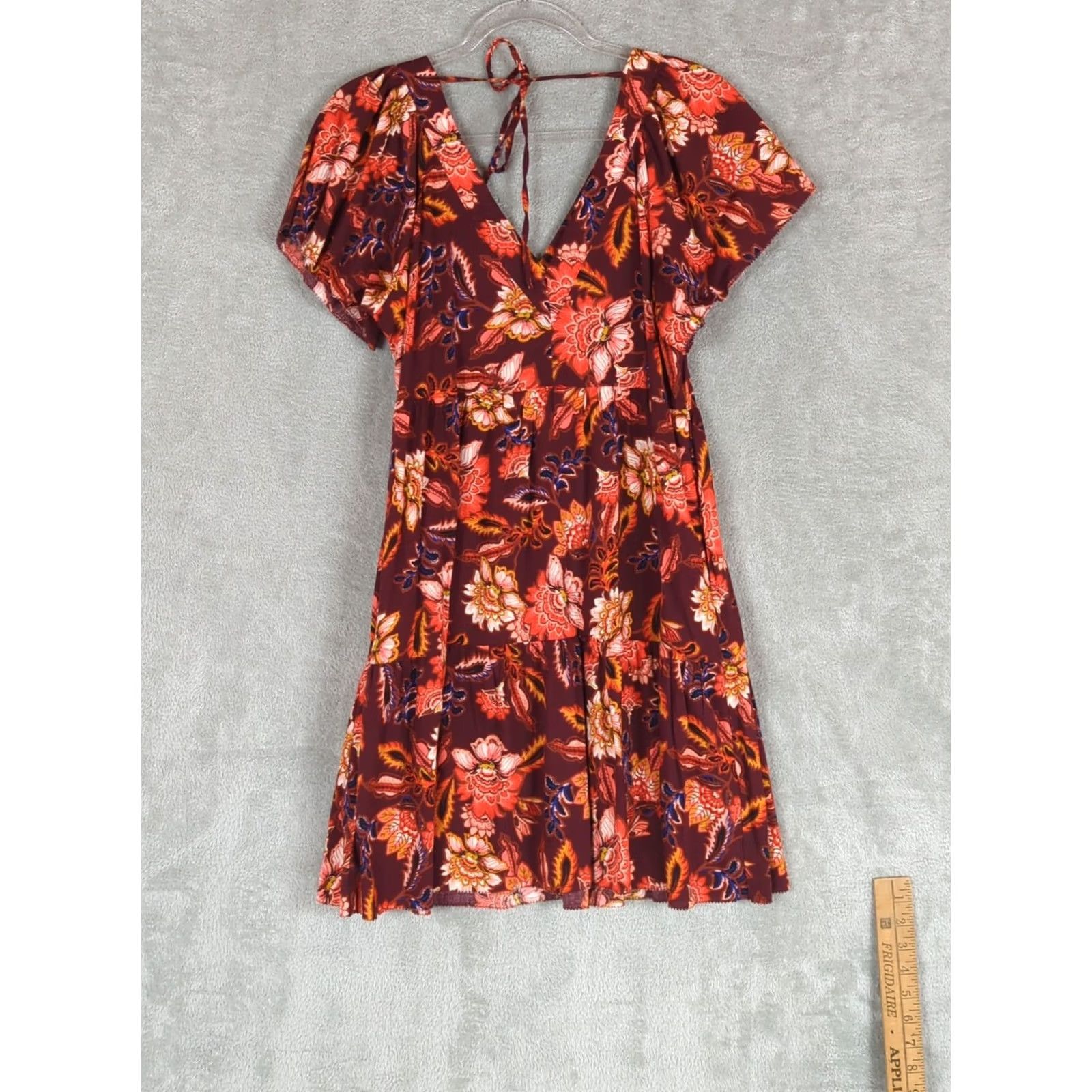 Old Navy Old Navy Dress Womens M Multicolor Floral Print Flutter Sleeve Tiered BOHO Size M / US 6-8 / IT 42-44 - 7 Thumbnail