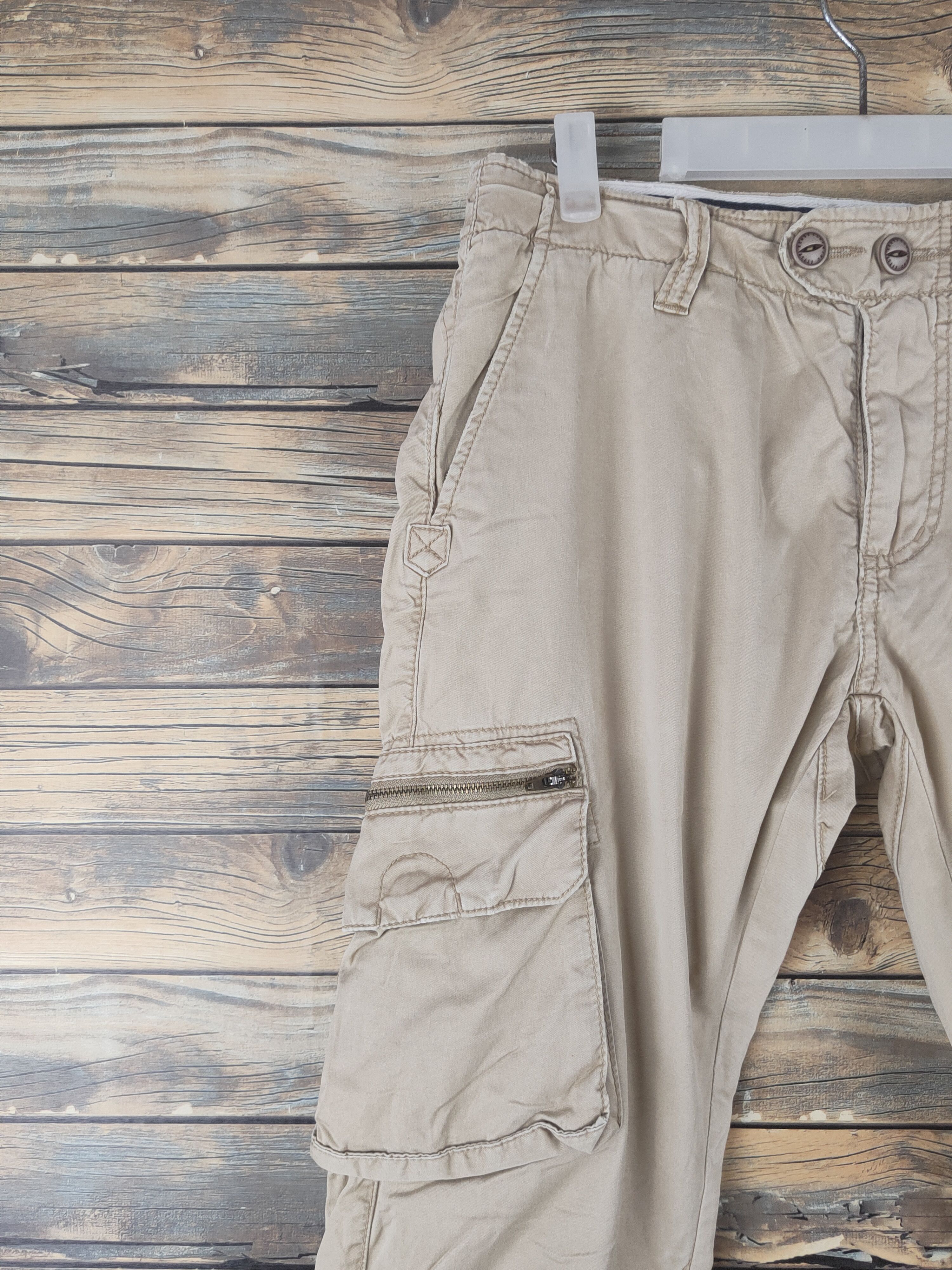 Japanese Brand DL X'tyle Beige Multipocket Cargo Pants #1920 Size US 30 / EU 46 - 2 Thumbnail