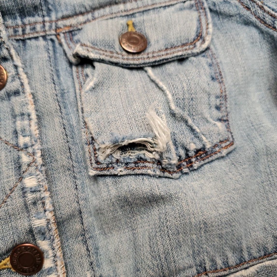 Abercrombie & Fitch VINTAGE Abercrombie & Fitch Jacket Girls L Blue Denim Cropped Distressed Y2K Jacket Women L Blue 90s Retro USA American Size L / US 10 / IT 46 - 7 Thumbnail