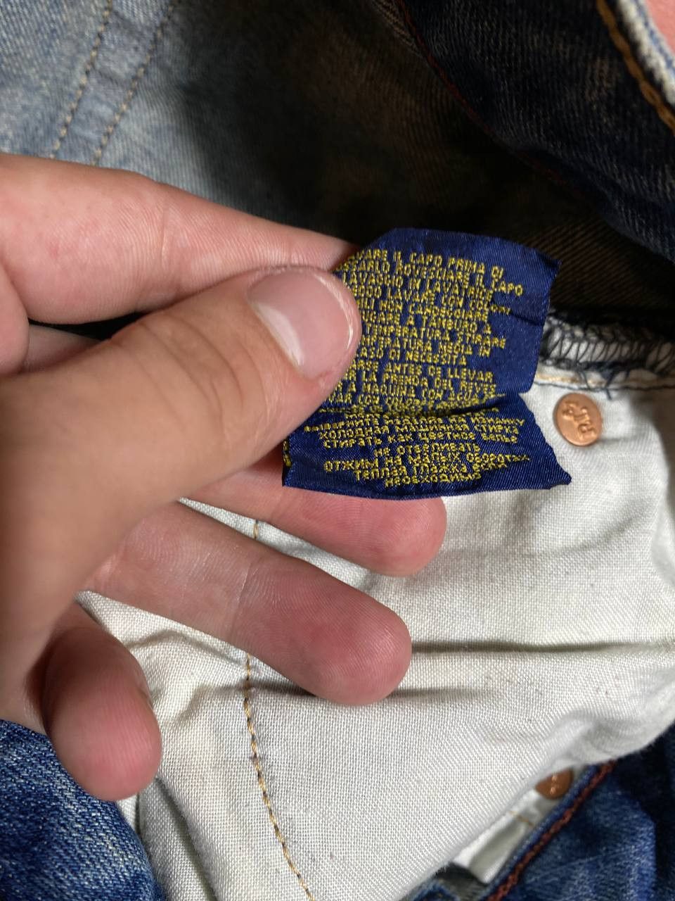 Polo Ralph Lauren × RRL Ralph Lauren × Vintage Crazy Vintage 90s Polo Ralph Lauren Faded Baggy Jeans Size US 27 - 4 Thumbnail
