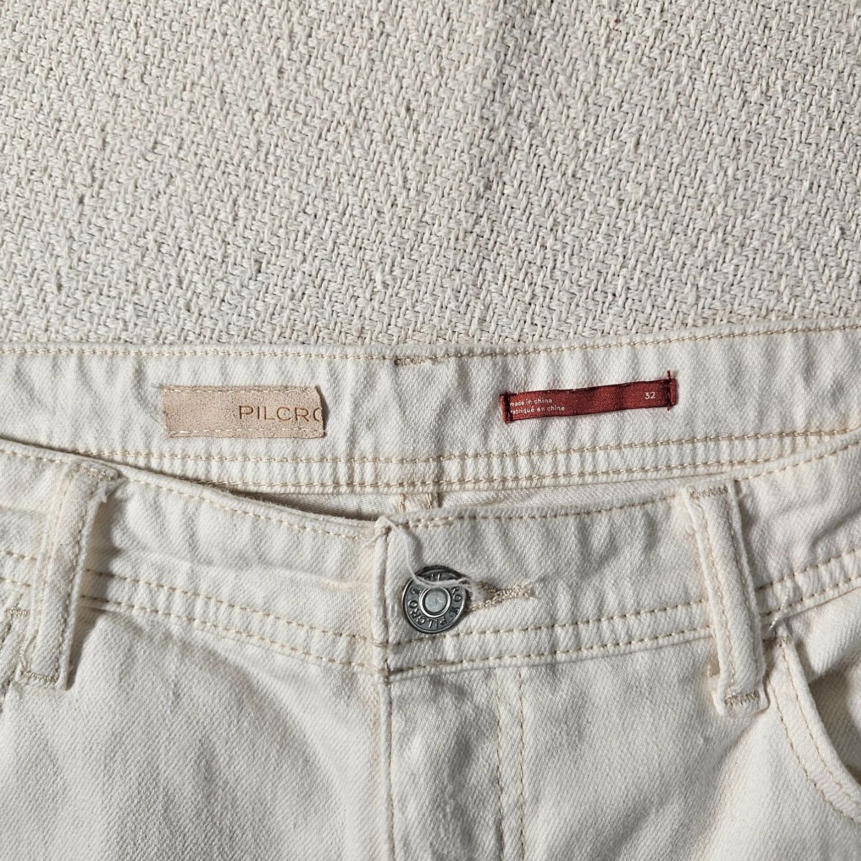 Anthropologie Pilcro & The Letterpress Jeans Womens 32 White Distressed Straight Anthropologie Size 24" / US 00 / IT 34 - 3 Thumbnail
