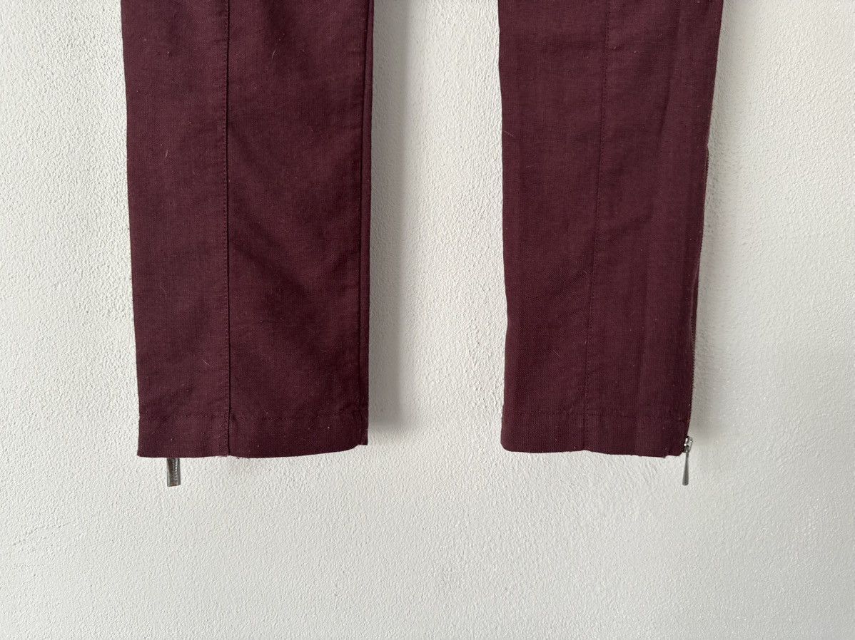 Jean Paul Gaultier Burgundy Wool Blend Pants with Zippers Size US 32 / EU 48 - 10 Thumbnail