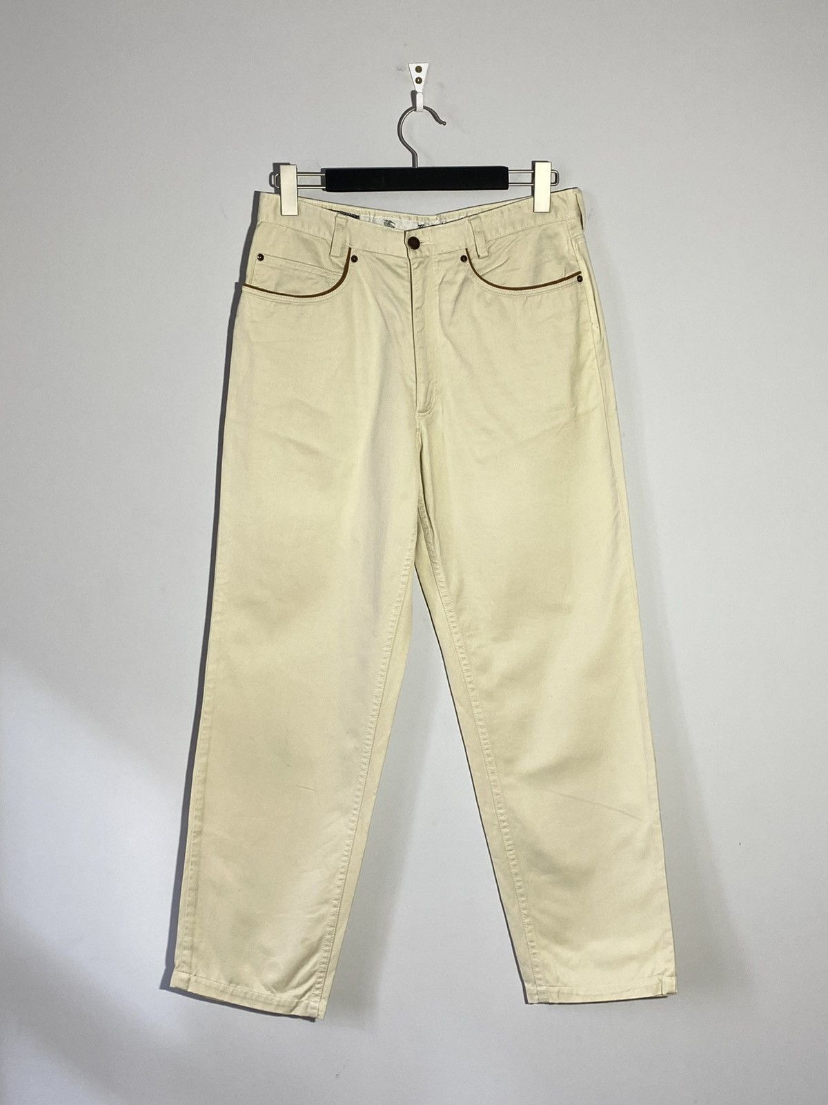 Burberry Vintage 90s Burberry’s Jeans Rare Beige Straight Pants Size US 31 - 3 Thumbnail