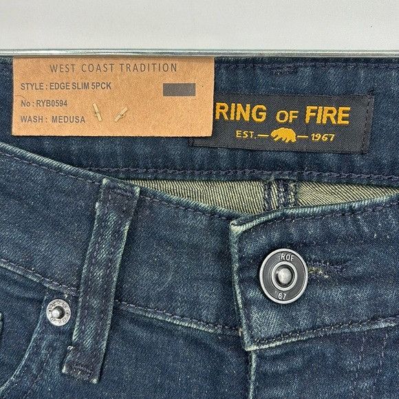 Ring Of Fire Ring of Fire Edge Slim Fit Dark Wash Jeans Men’s 30”x30” Size US 30 / EU 46 - 3 Thumbnail