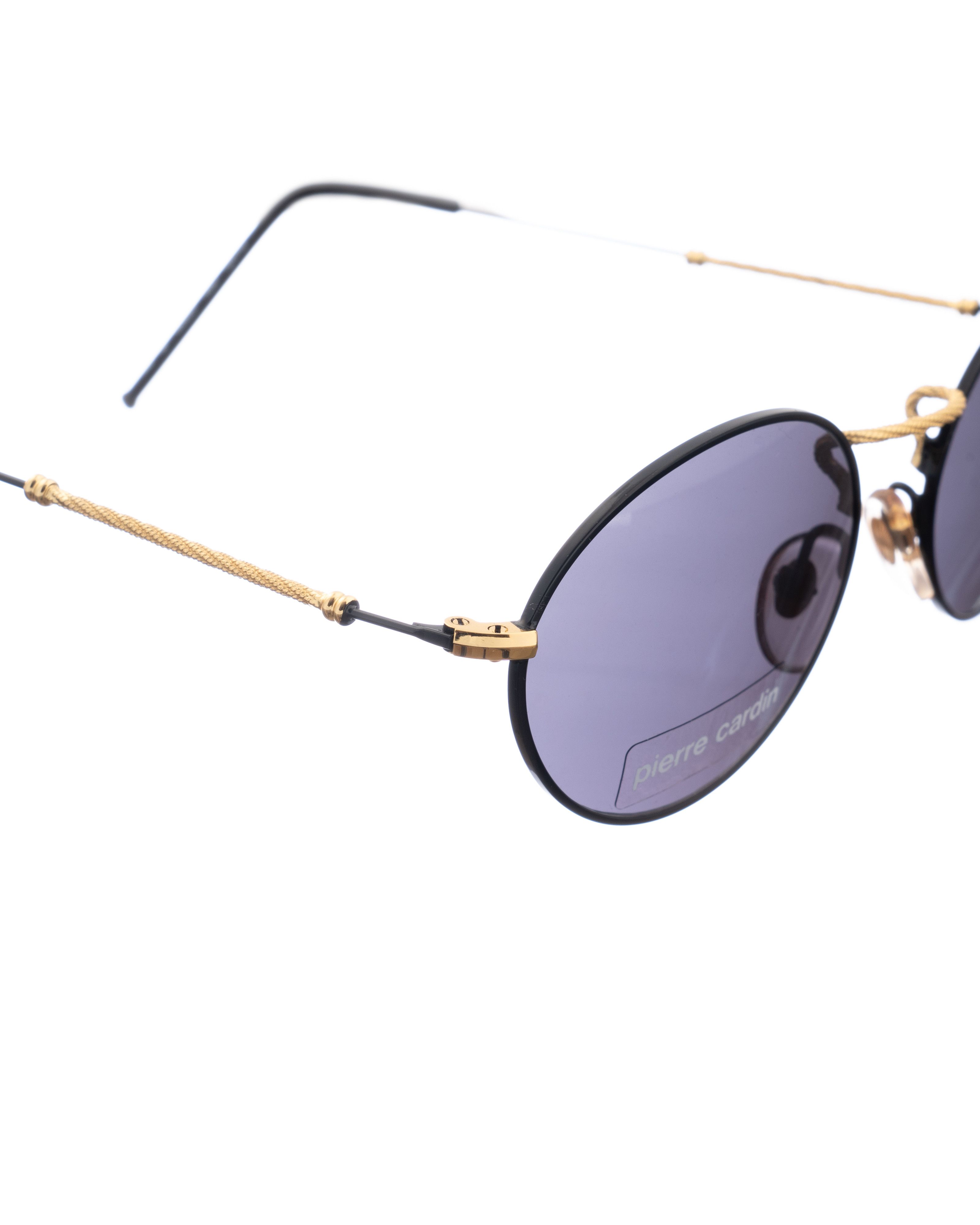 Pierre Cardin Pierre Cardin 00s Classic Black & Gold Oval Sunglasses Size ONE SIZE - 2 Thumbnail