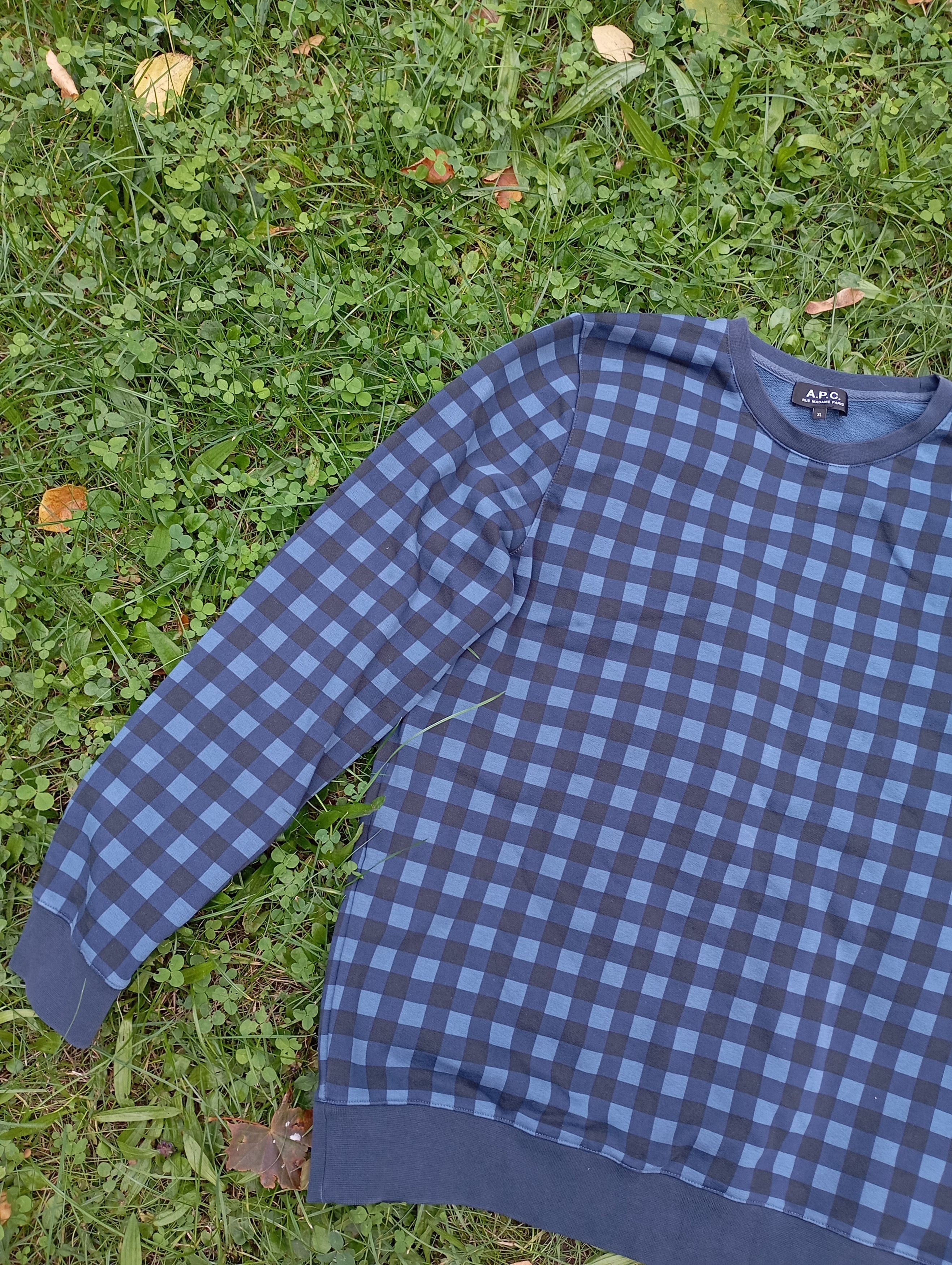 A.P.C. × Designer Vintage Y2K A.P.C checked Sweatshirt Size US XL / EU 56 / 4 - 3 Thumbnail