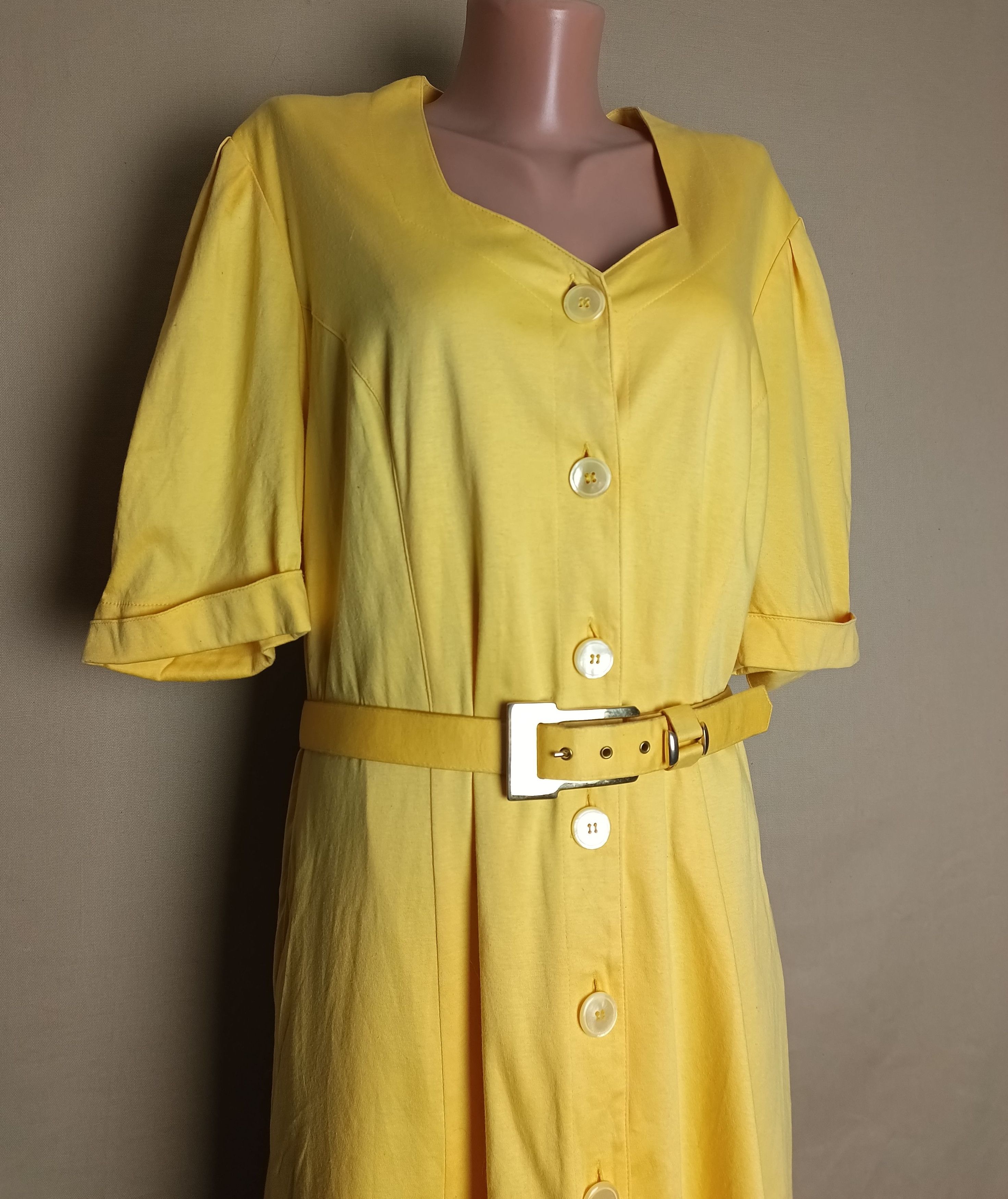 Givenchy × Vintage GIVENCHY En Plus 80’s Yellow Overall Dress Size EU 46/18W Size XL / US 12-14 / IT 48-50 - 5 Thumbnail