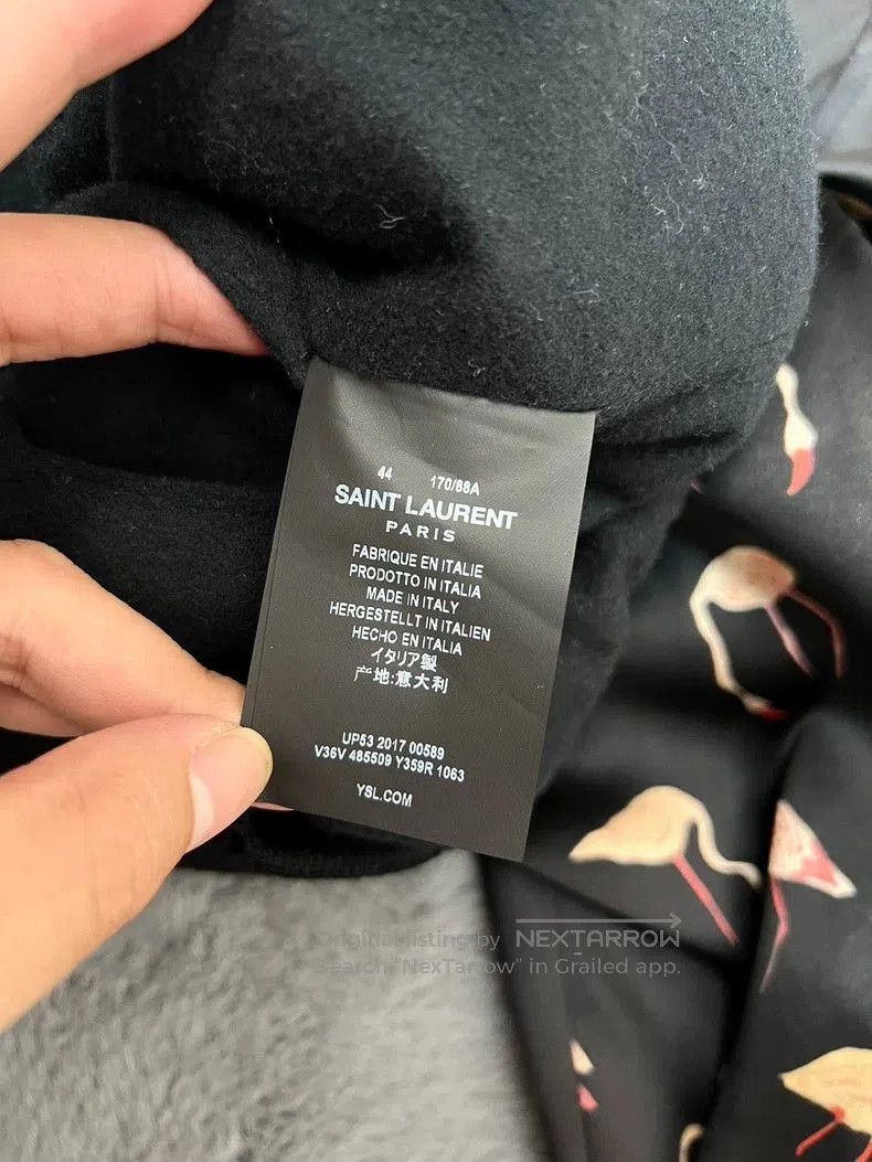 Saint Laurent Paris Saint Laurent Silk Flamingo Print Bomber Jacket. Size US S / EU 44-46 / 1 - 5 Thumbnail