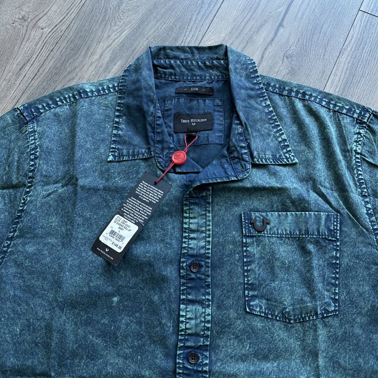 True Religion True Religion Washed Dark Teal Short Sleeve Shirt Size US L / EU 52-54 / 3 - 2 Thumbnail